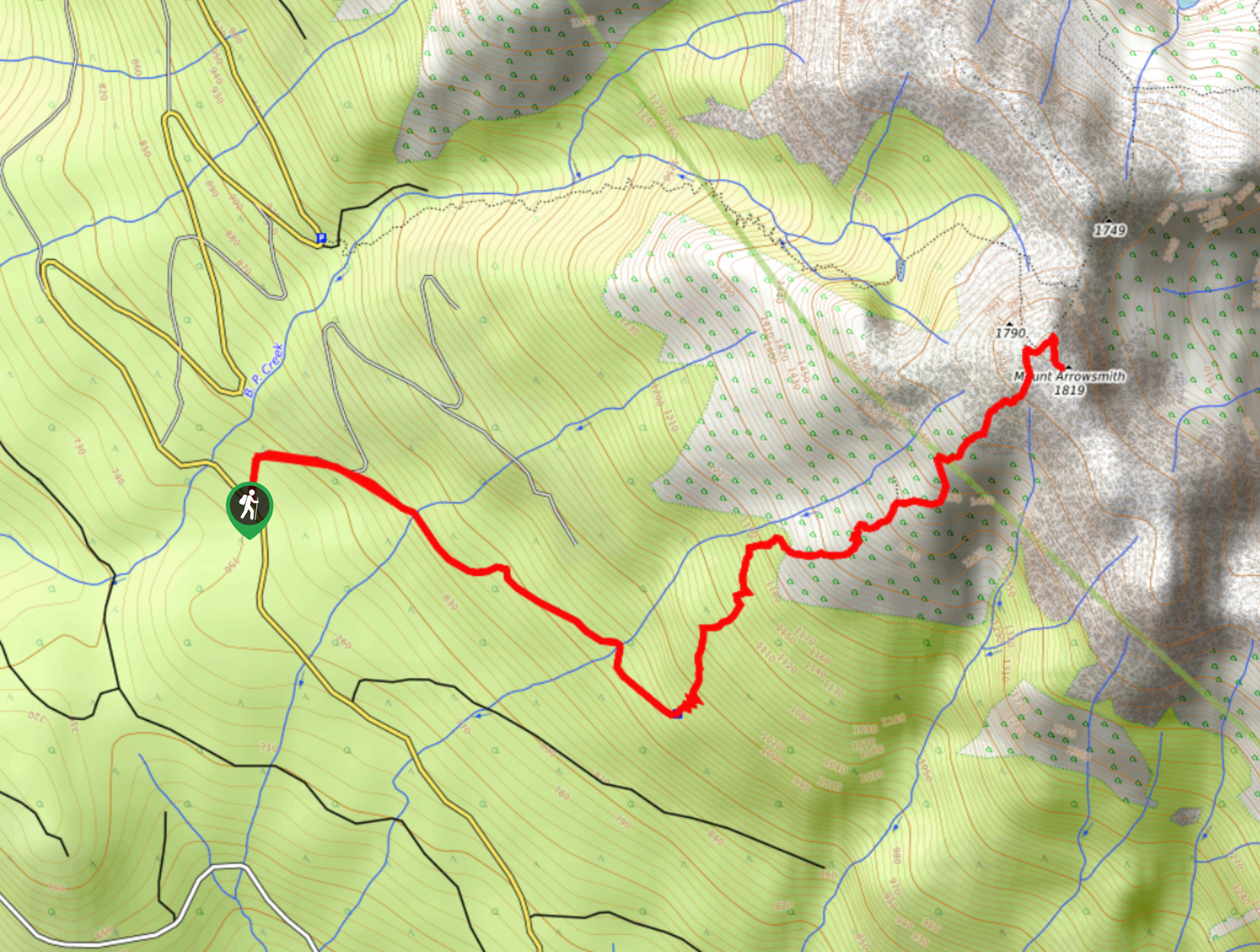 Mount Arrowsmith via Judges Route Hike Map