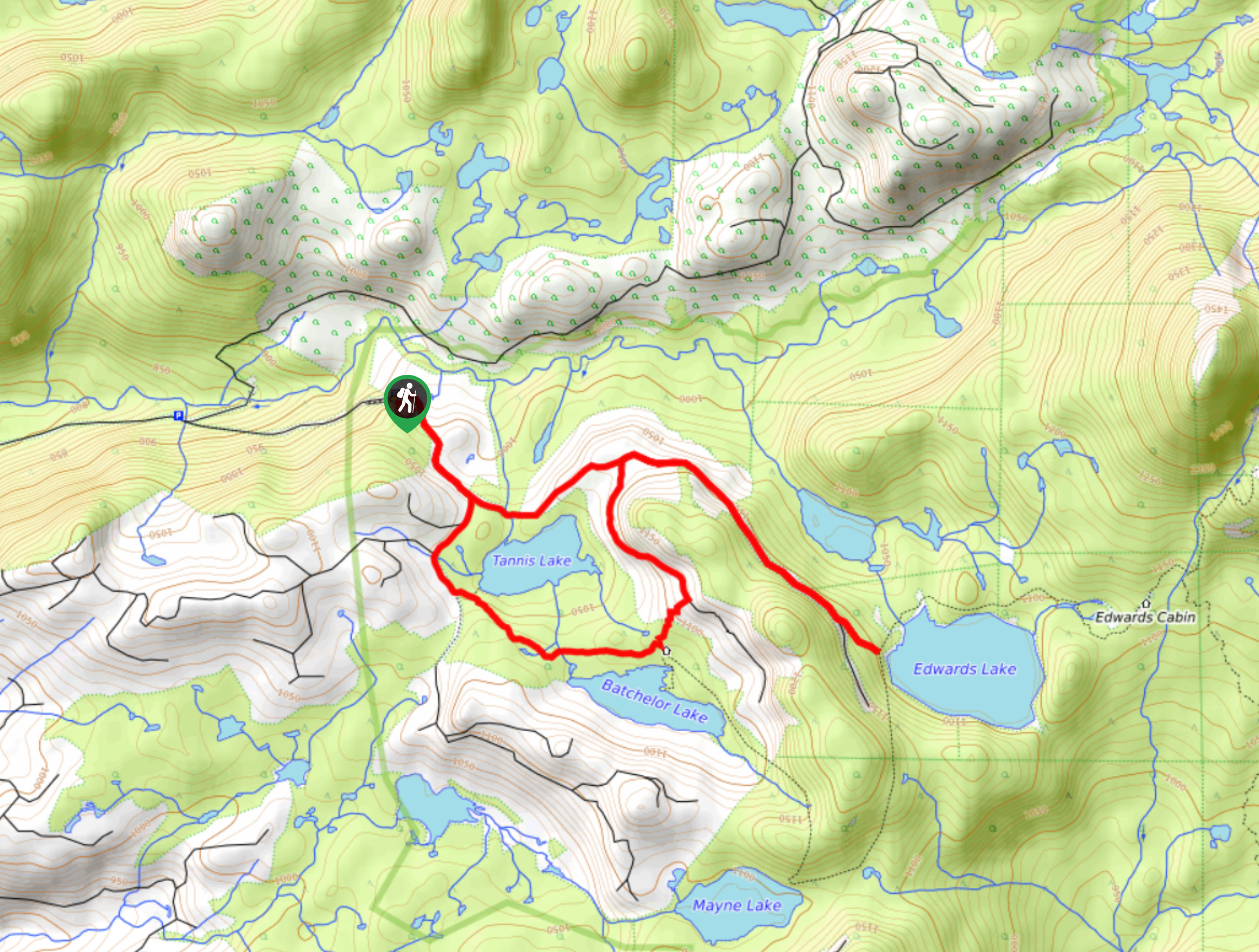 Edwards and Tannis Lakes Loop Map