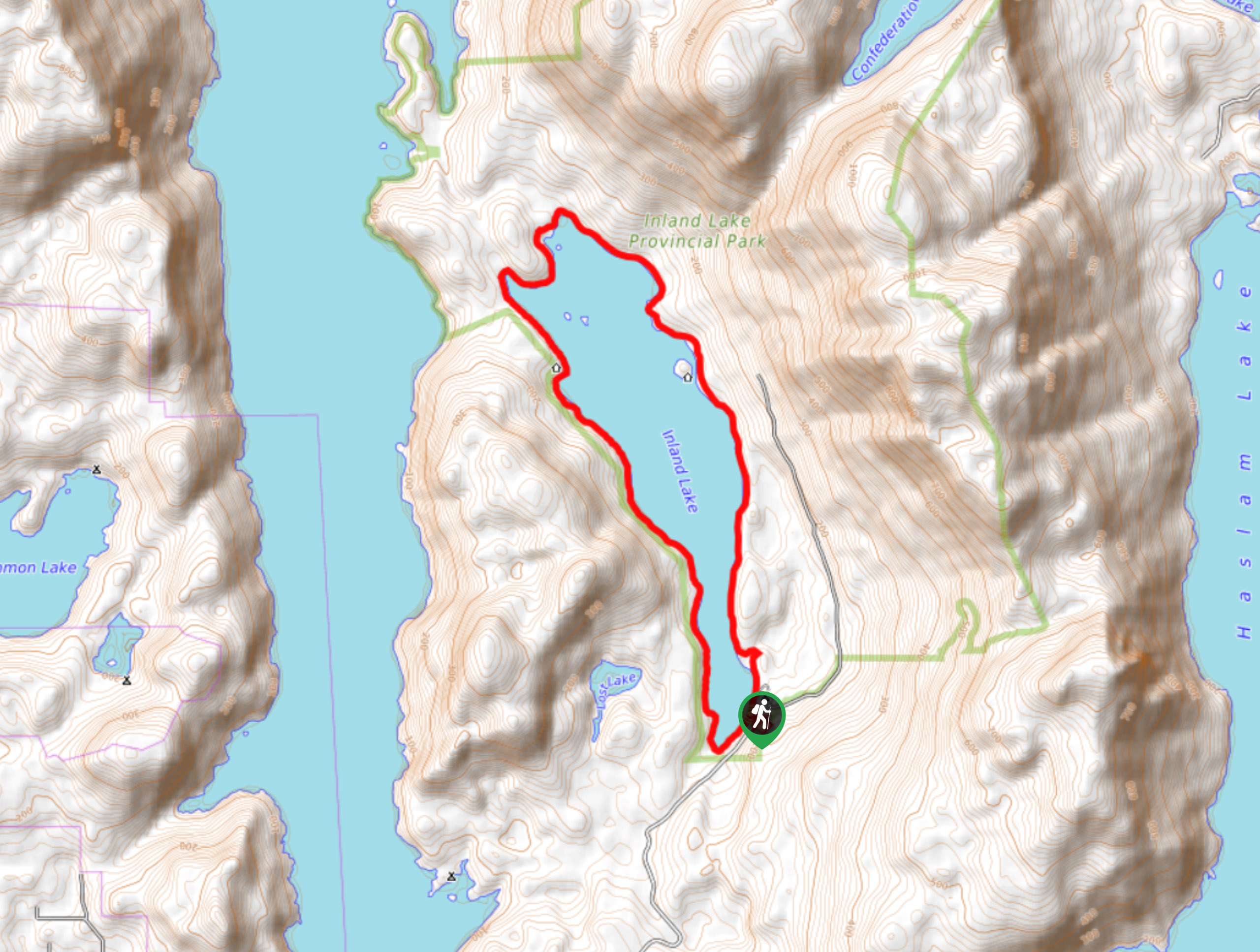 Inland Lake Loop Hike Map