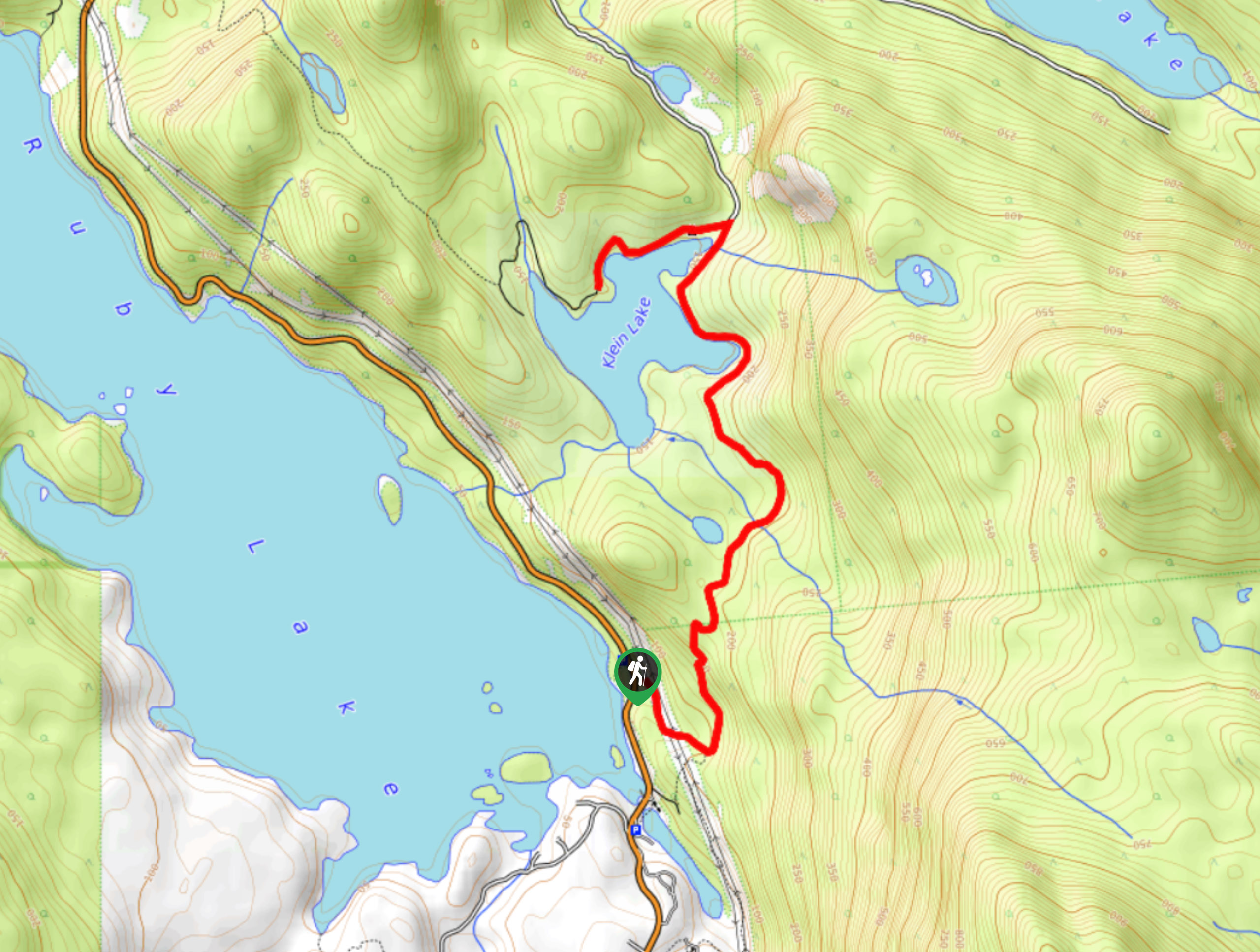 Klein Lake Hike Map