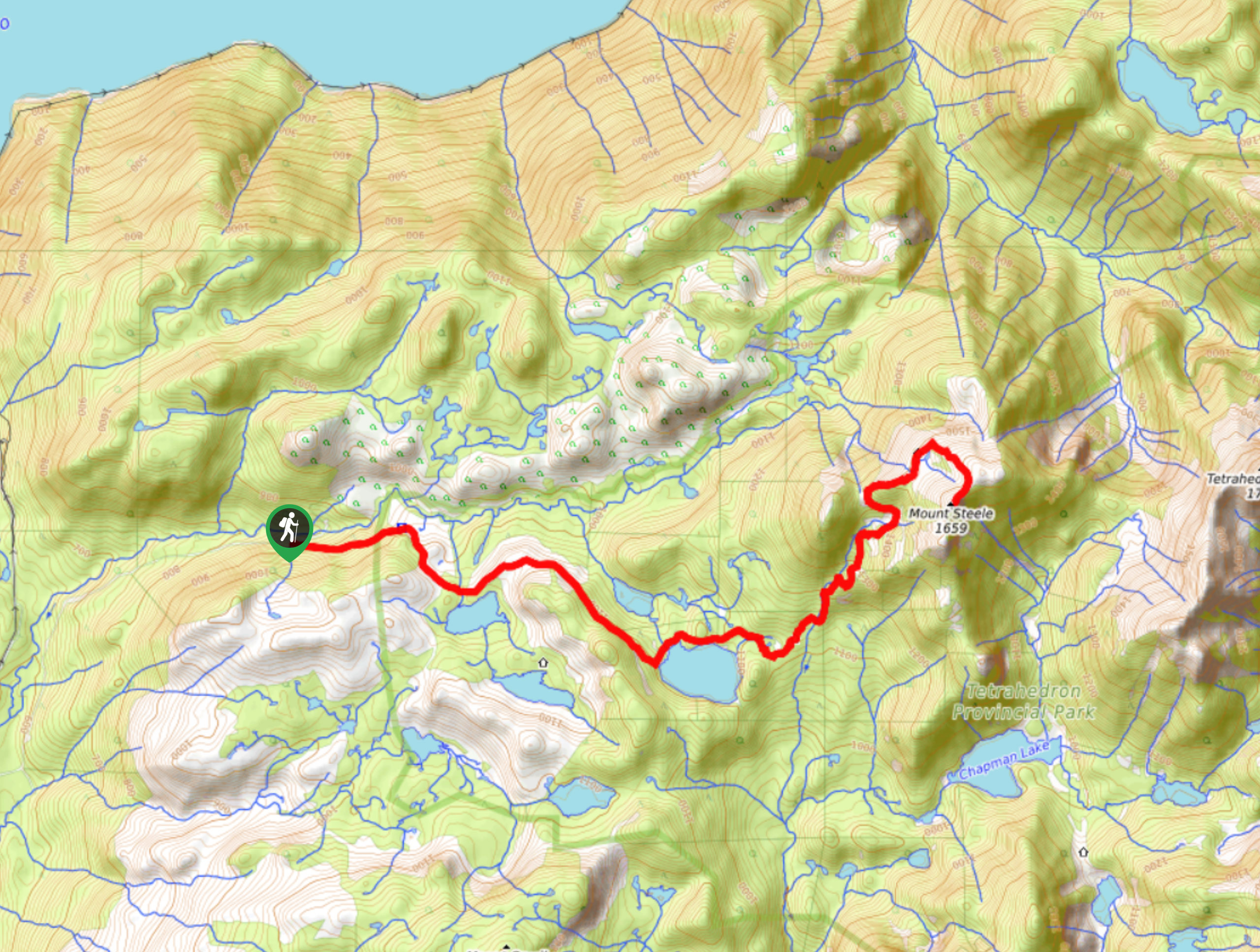 Mount Steele Hike Map