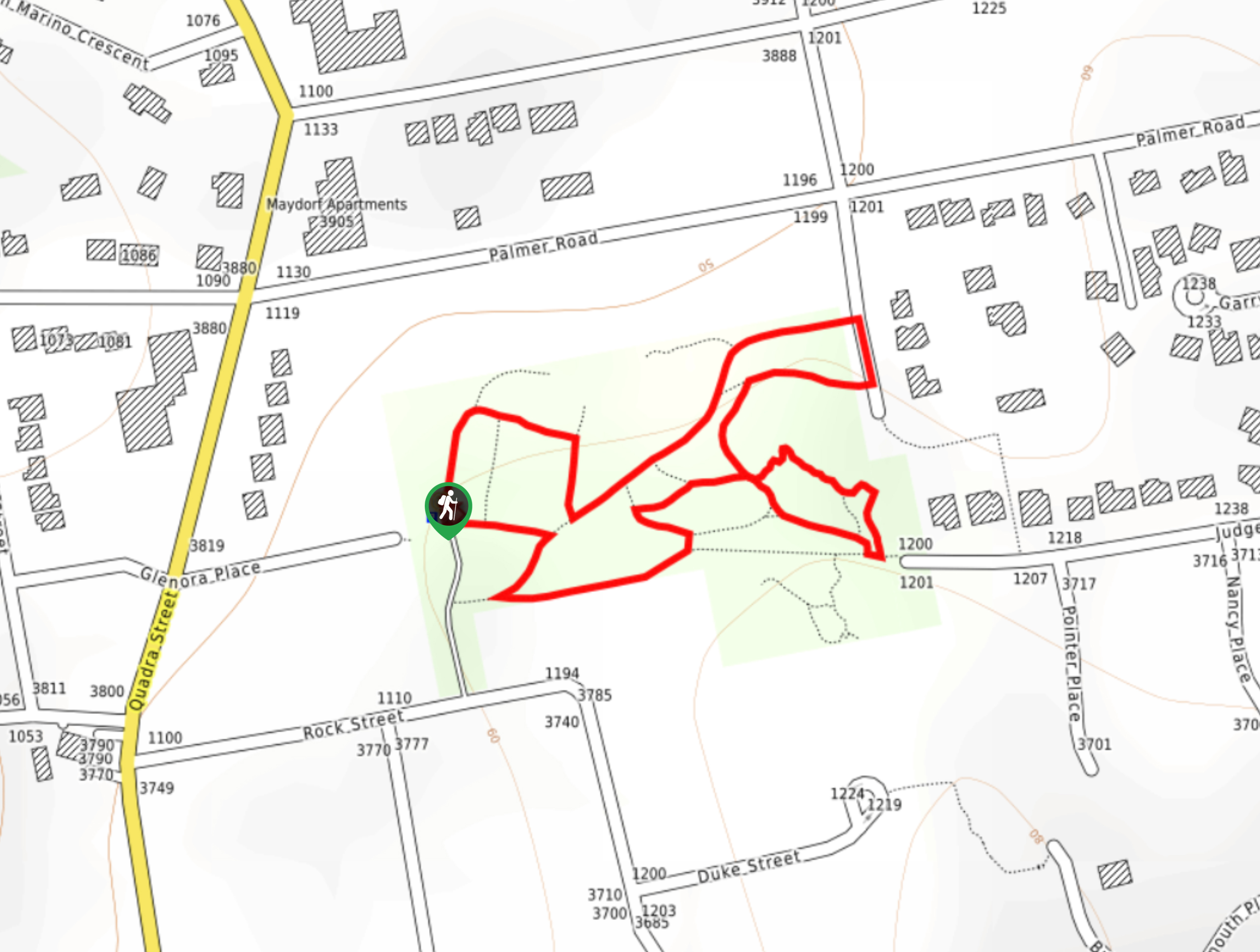 Playfair Park Hike Map