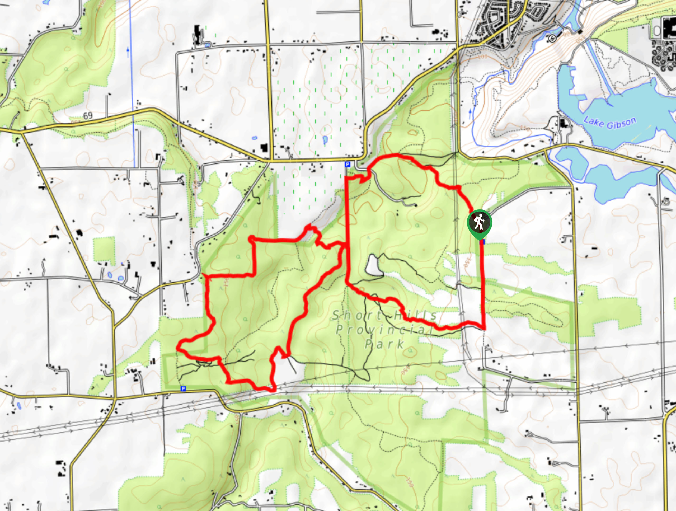 Black Walnut and Swayze Falls Loop Map