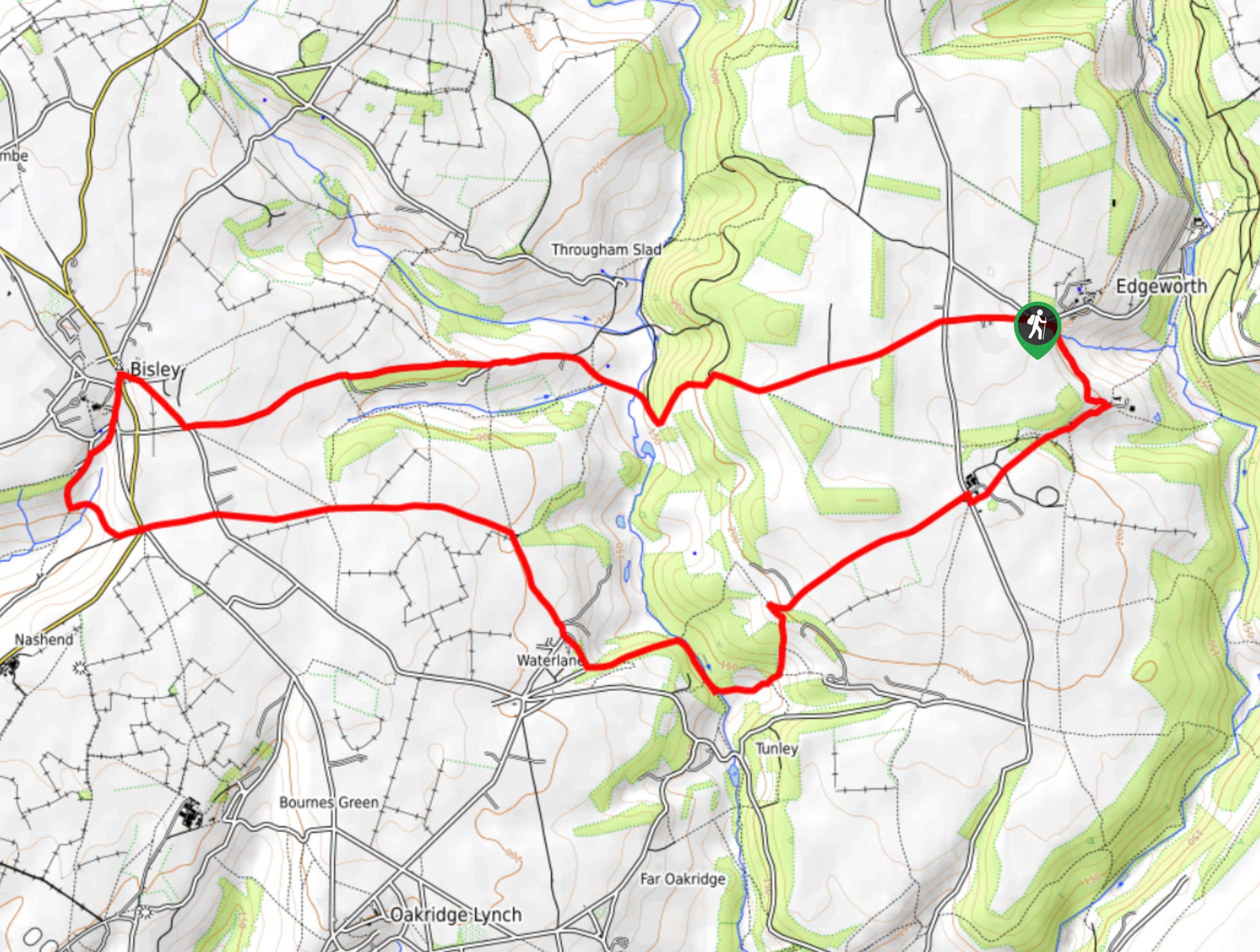 Edgeworth to Bisley Walk Map