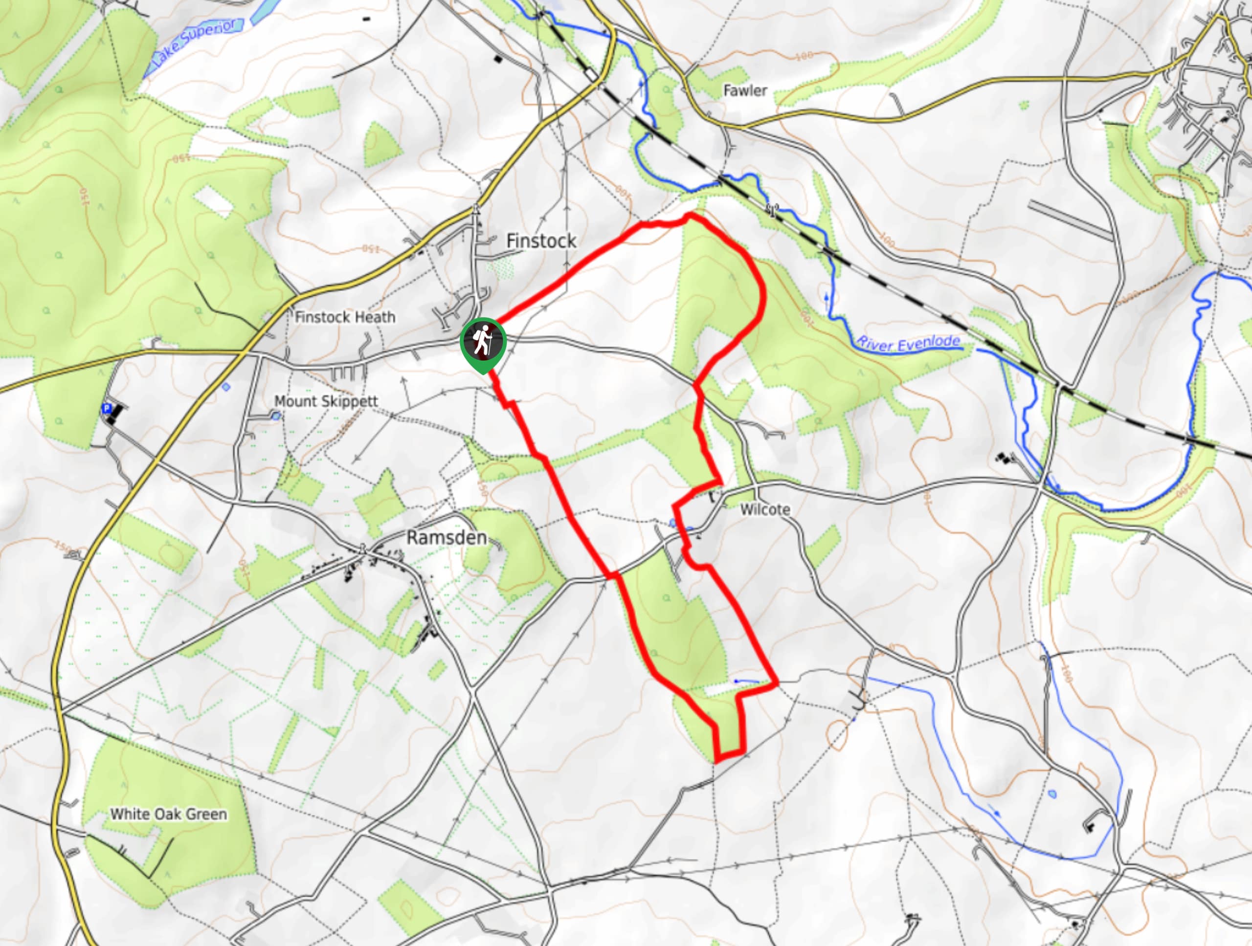 Finstock and Wychwood Way Walk Map