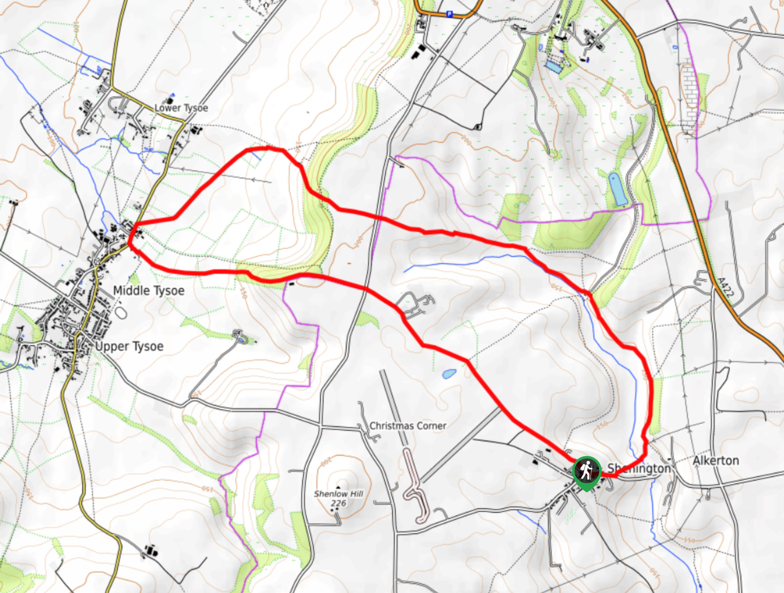 Shenington and Tysoe Circular Walk Map