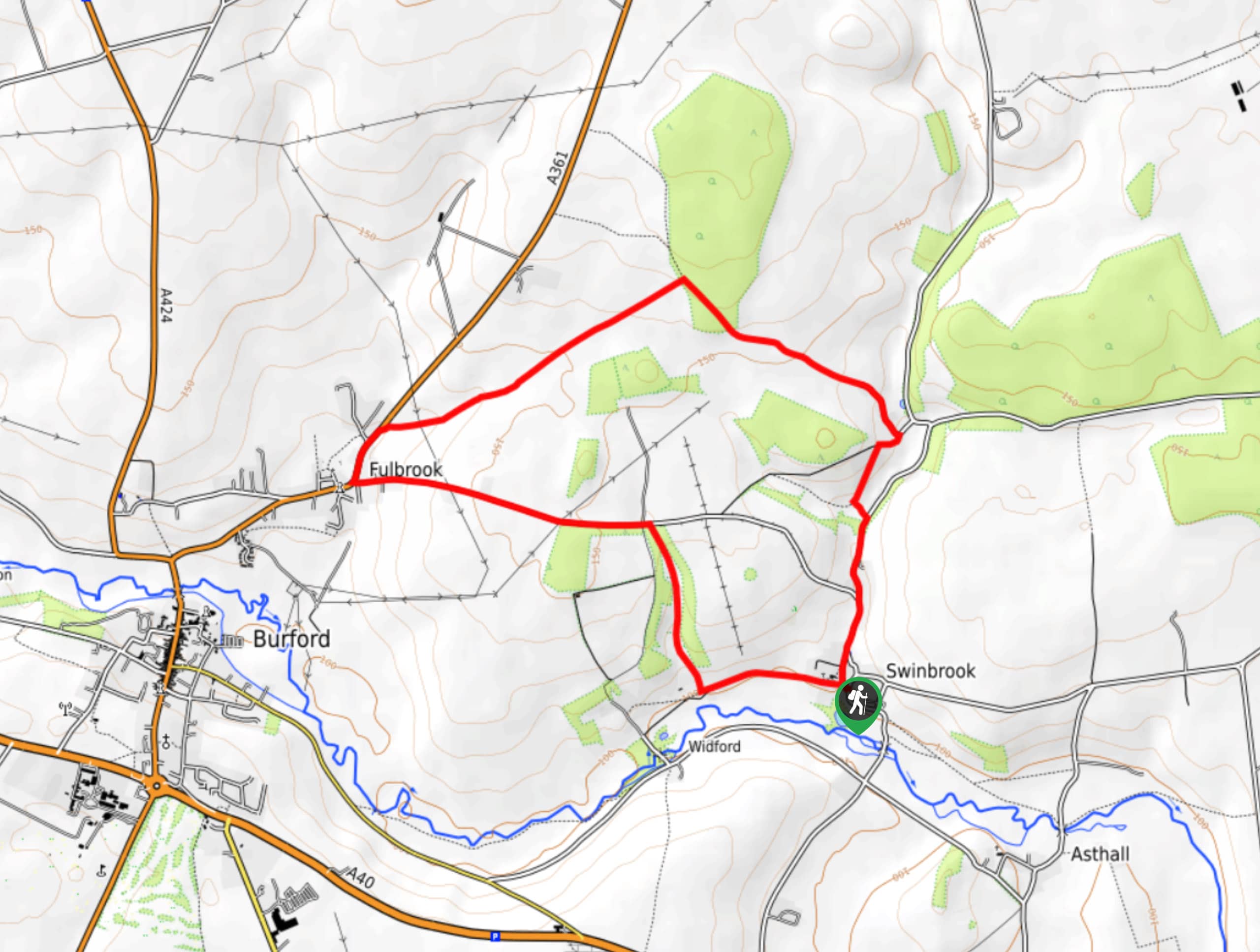 Swinbrook and Fullbrook Circular Walk Map