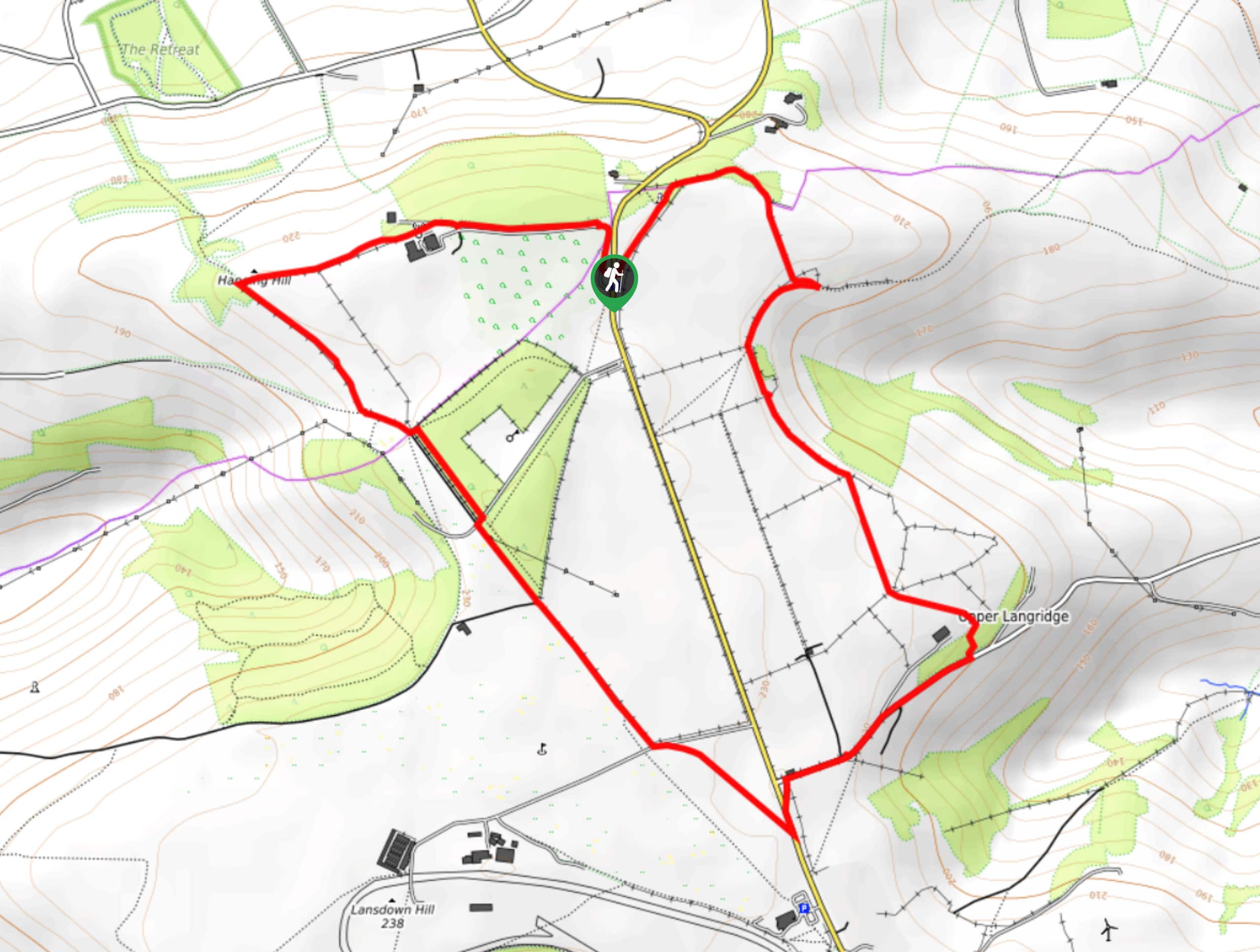Upper Langridge Circular Walk Map