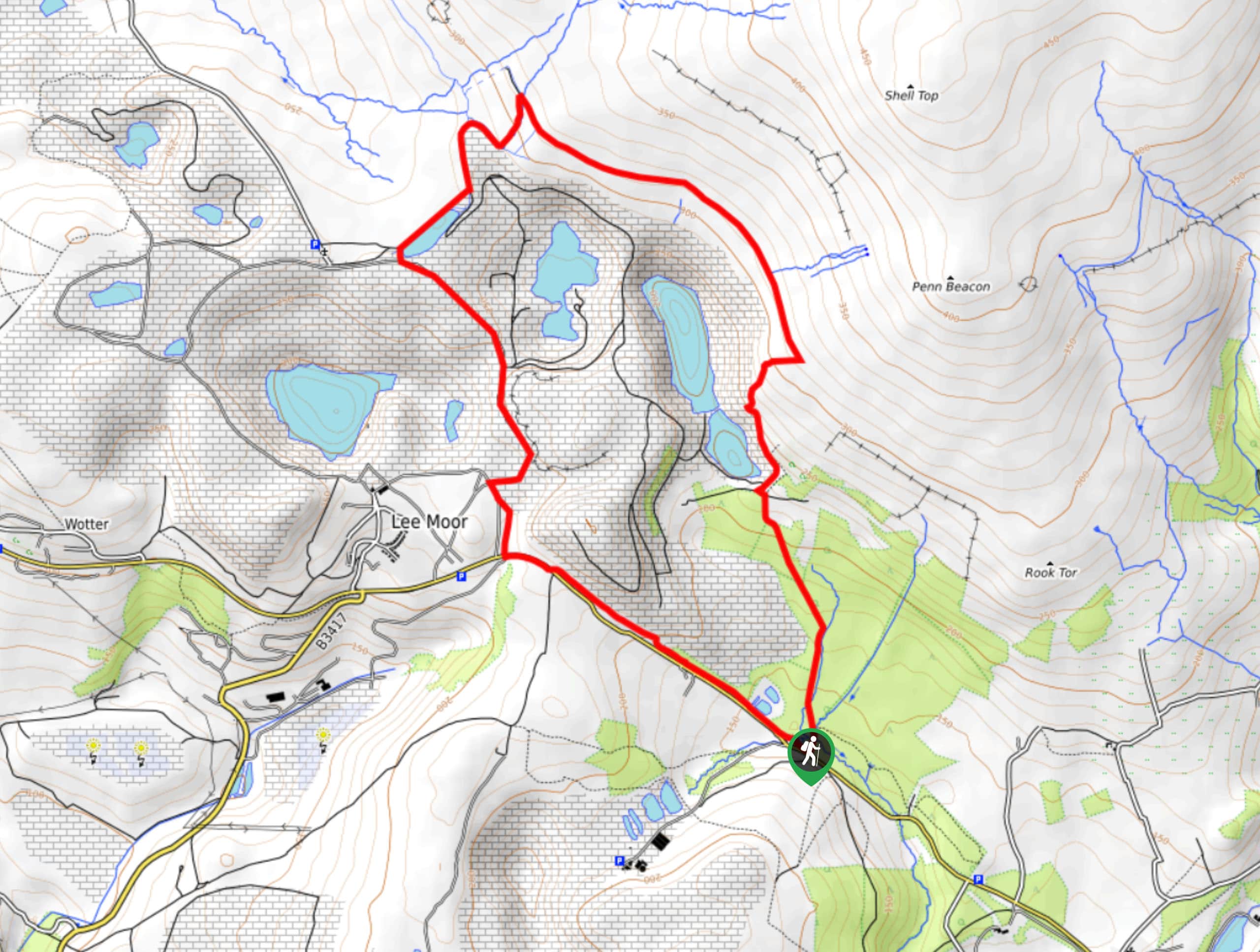 Lee Moor and Quarry Walk Map