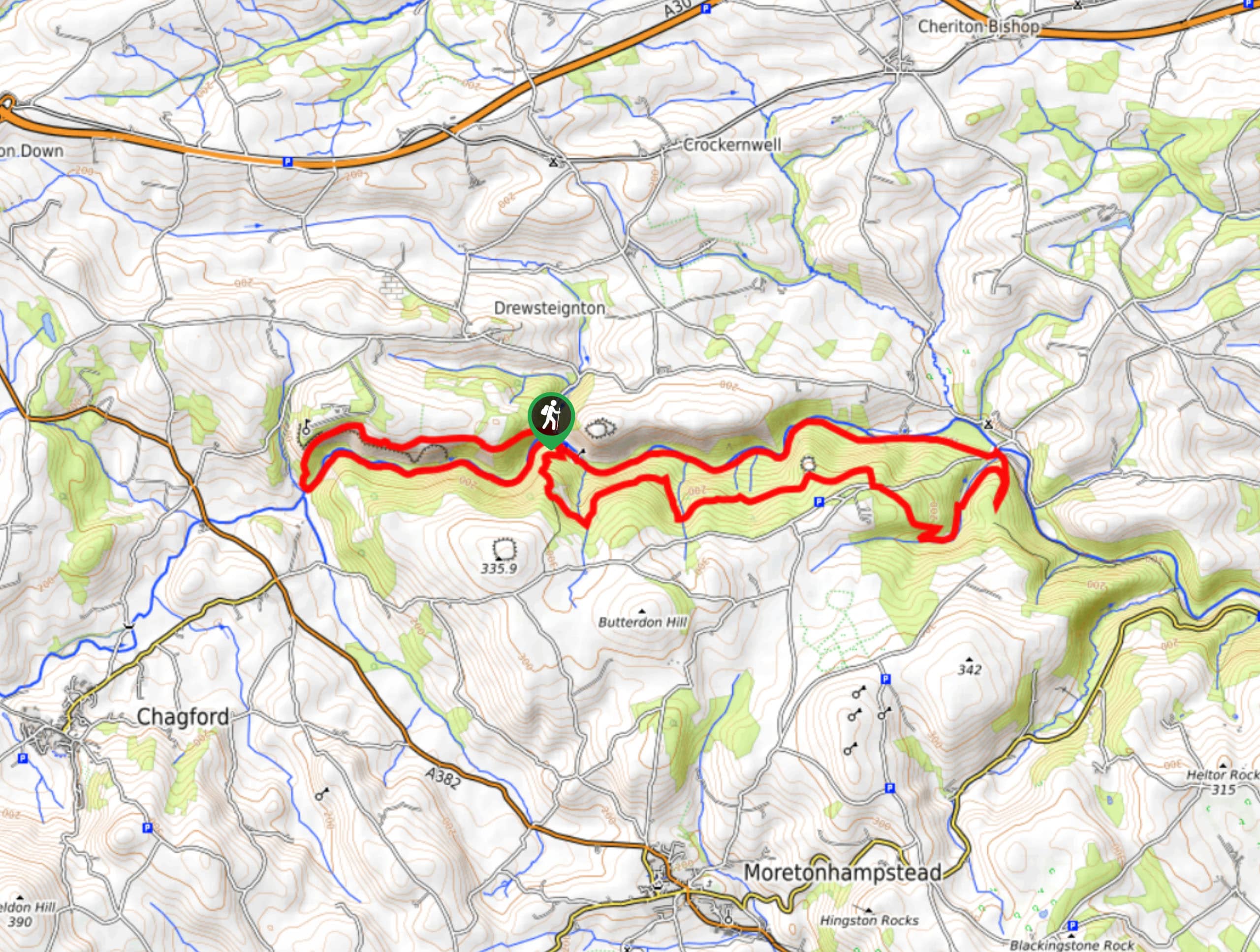 Teign Gorge Walk Map