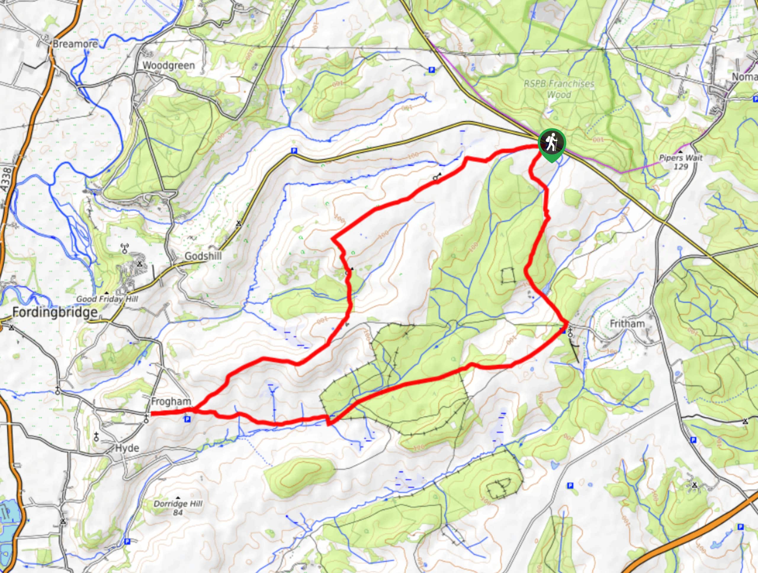 Bramshaw to Frogham Walk Map