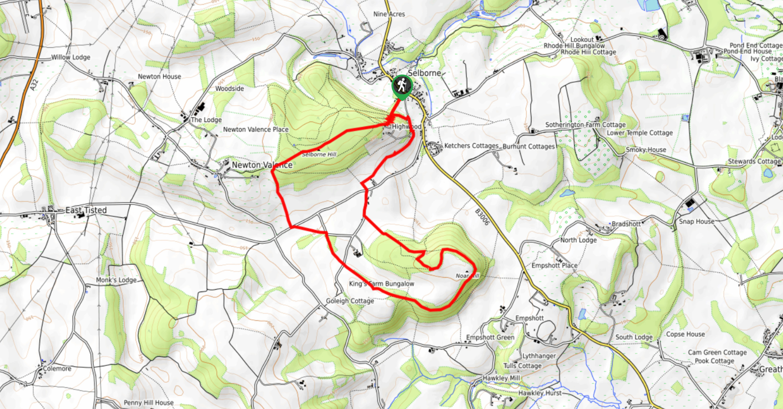 South Downs National Park-Selborne and Noar Hill Walk-Map image