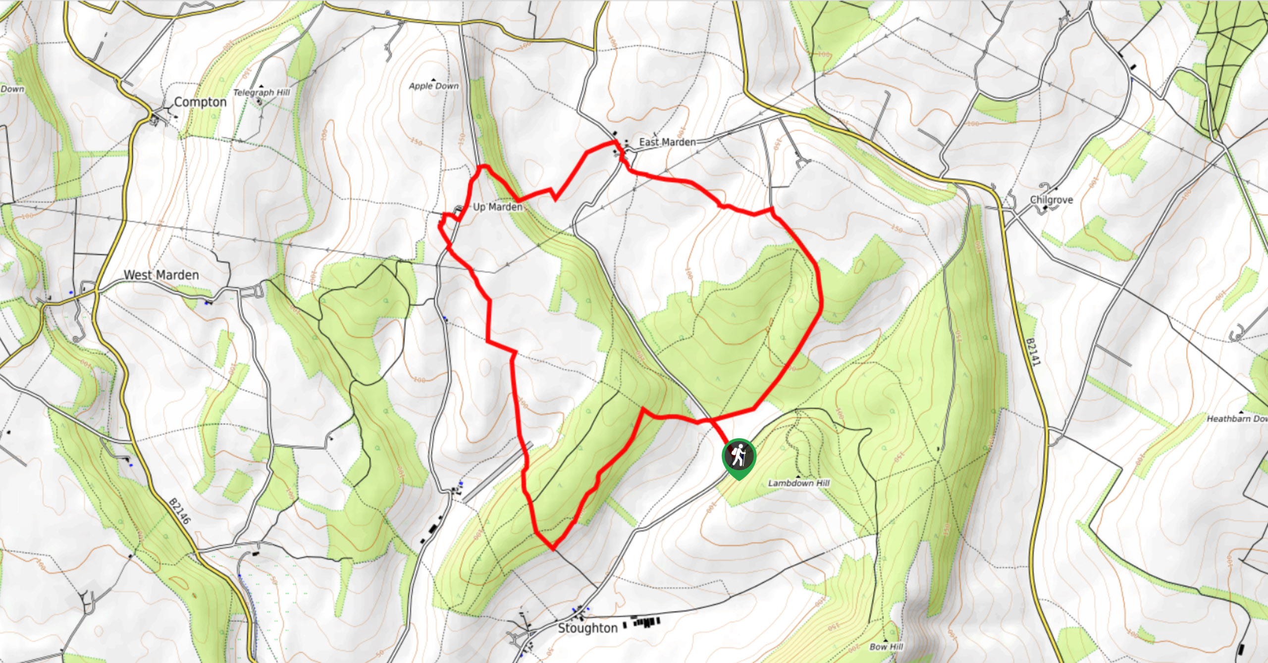 South Downs National Park-Stoughton Walk-Map image