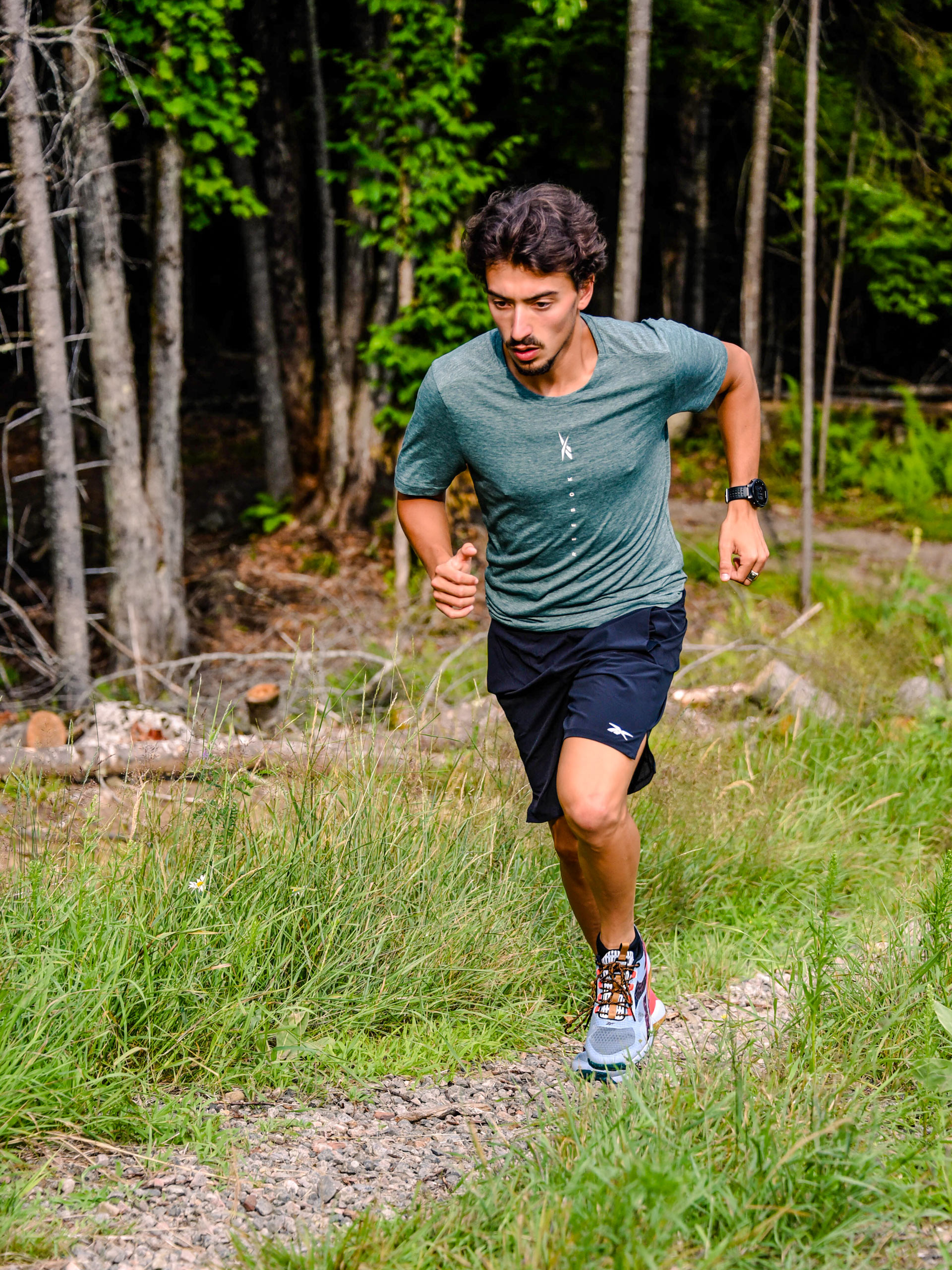 Jacob running near Montreal, Reebok Nano X1 Adventure trail runner in action