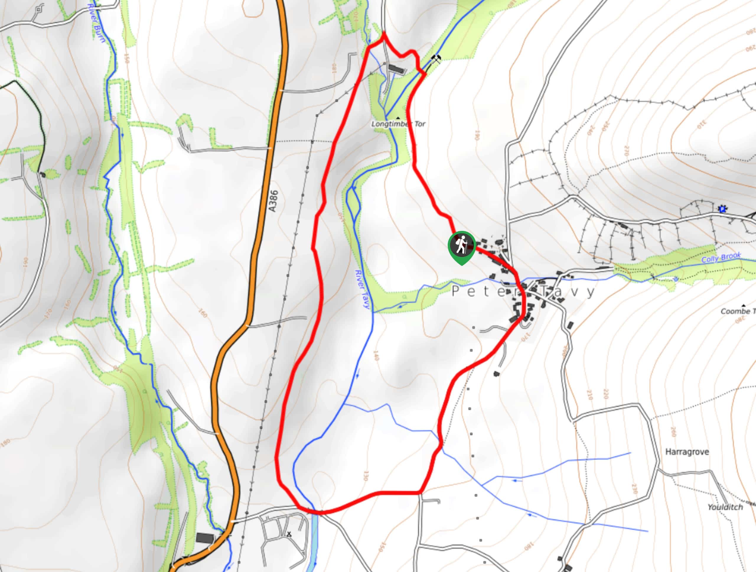West Devon and Peter Tavy Circular Walk Map