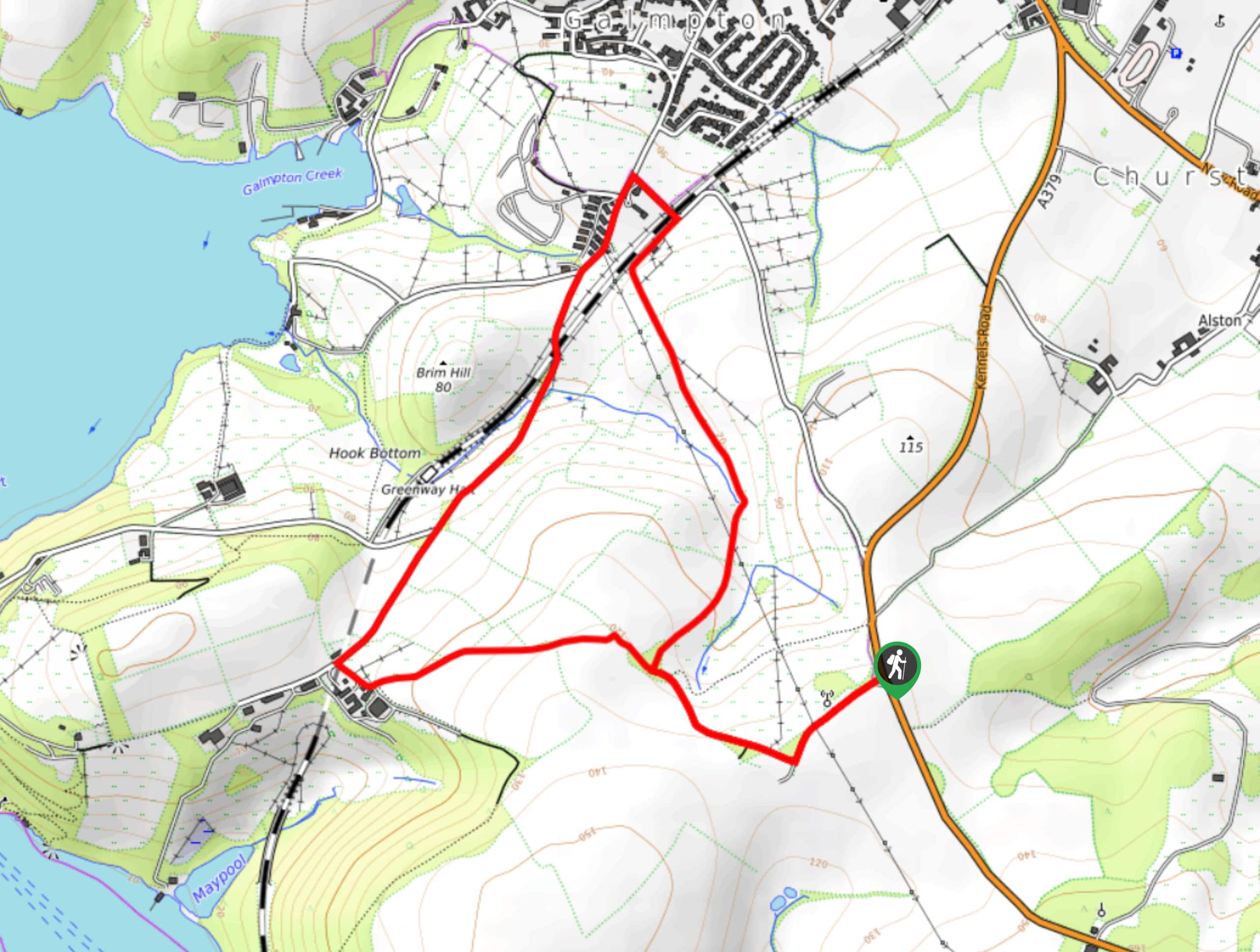 Lupton Park Farm, Maypool, and Galmpton Circular Walk Map