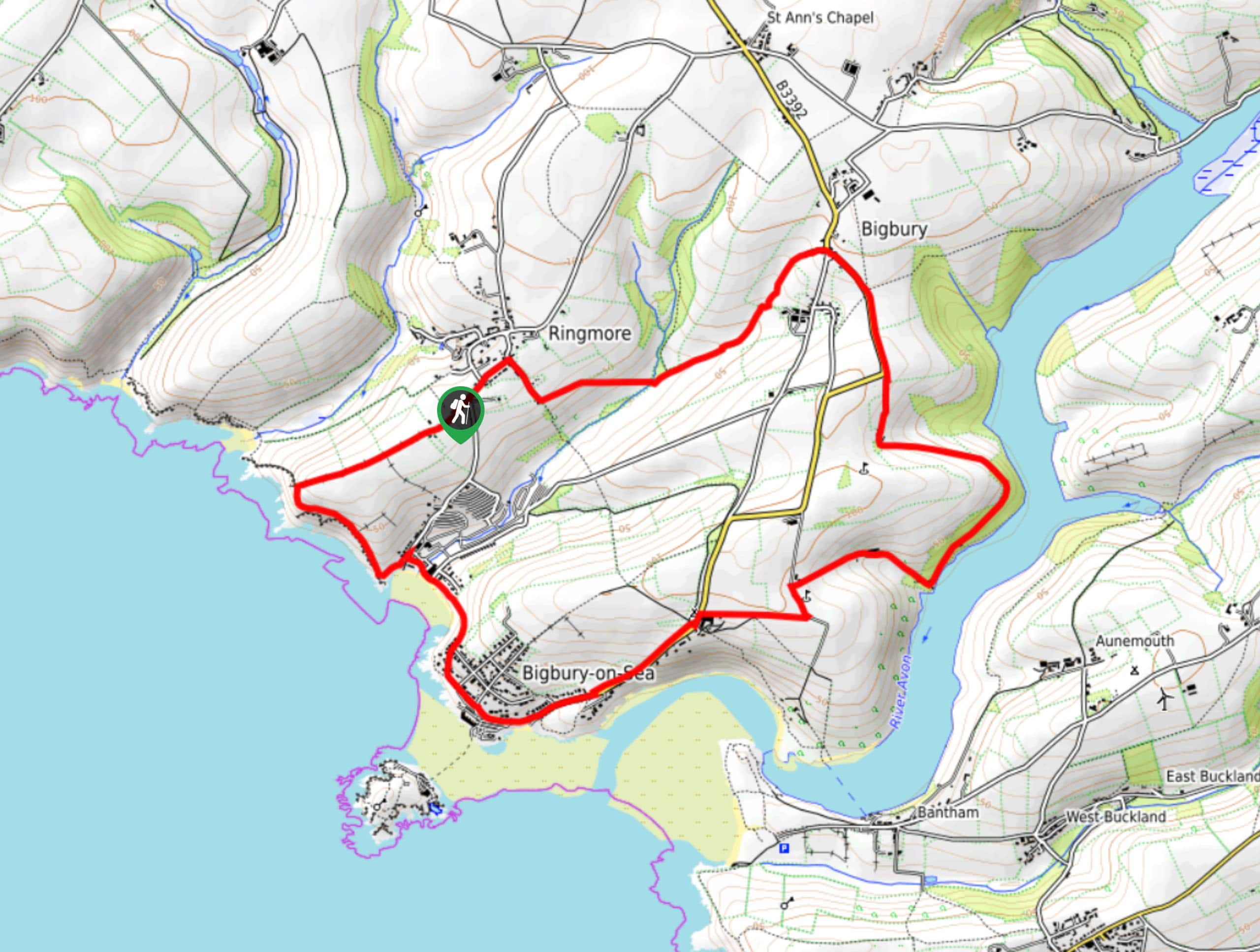Ringmore Bigbury Circular Walk Map