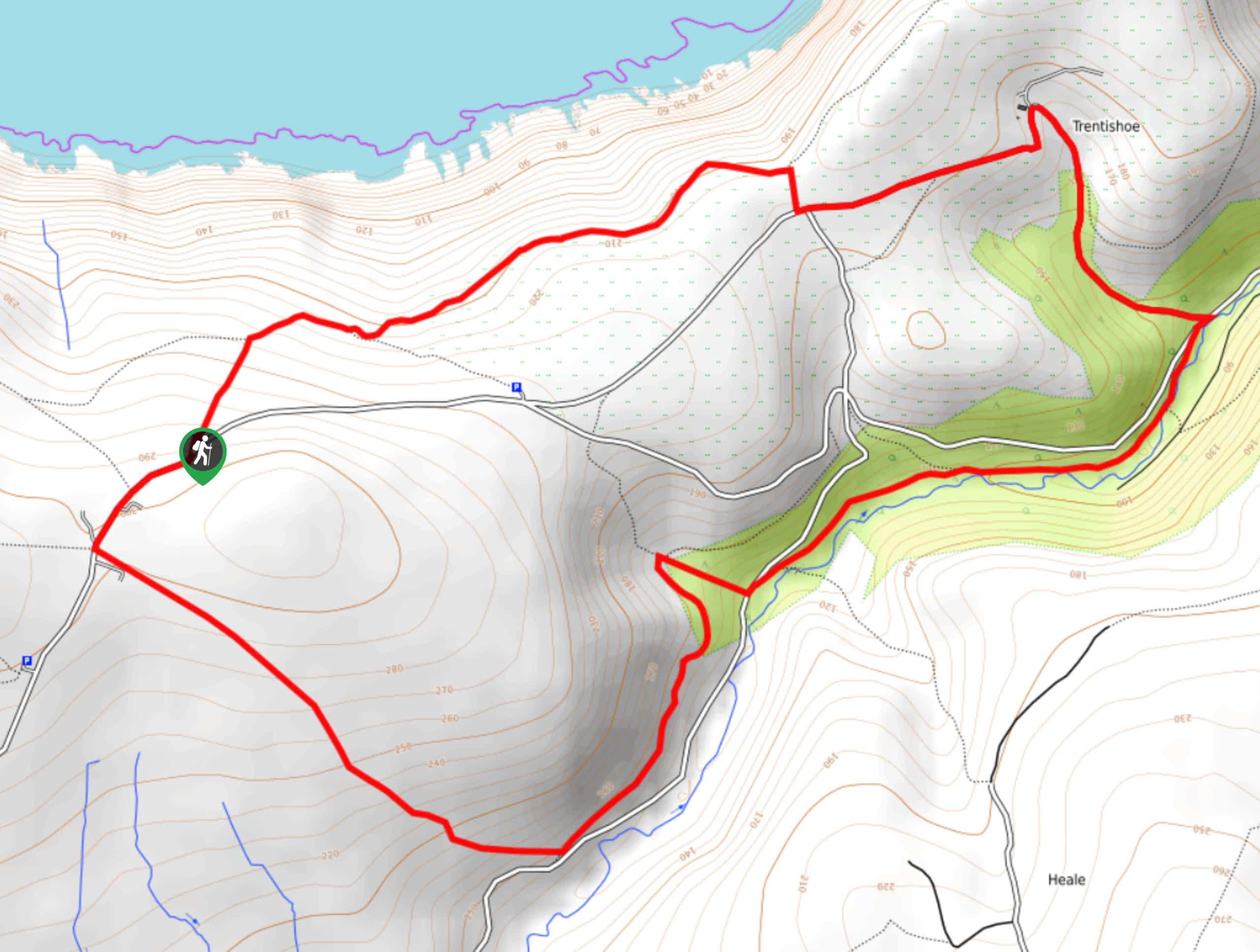 Elwill Bay Coastal Path and Trentishoe Down Walk Map