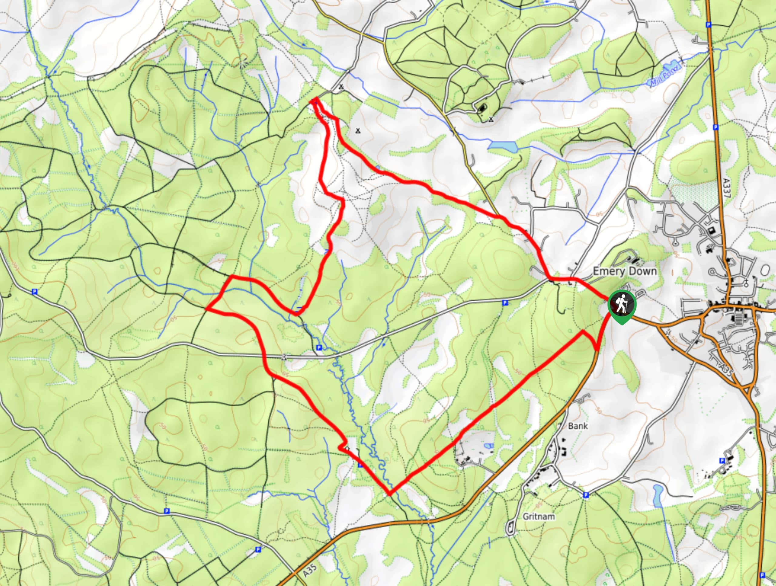Lyndhurst Hill and Swan Green Circular Walk Map