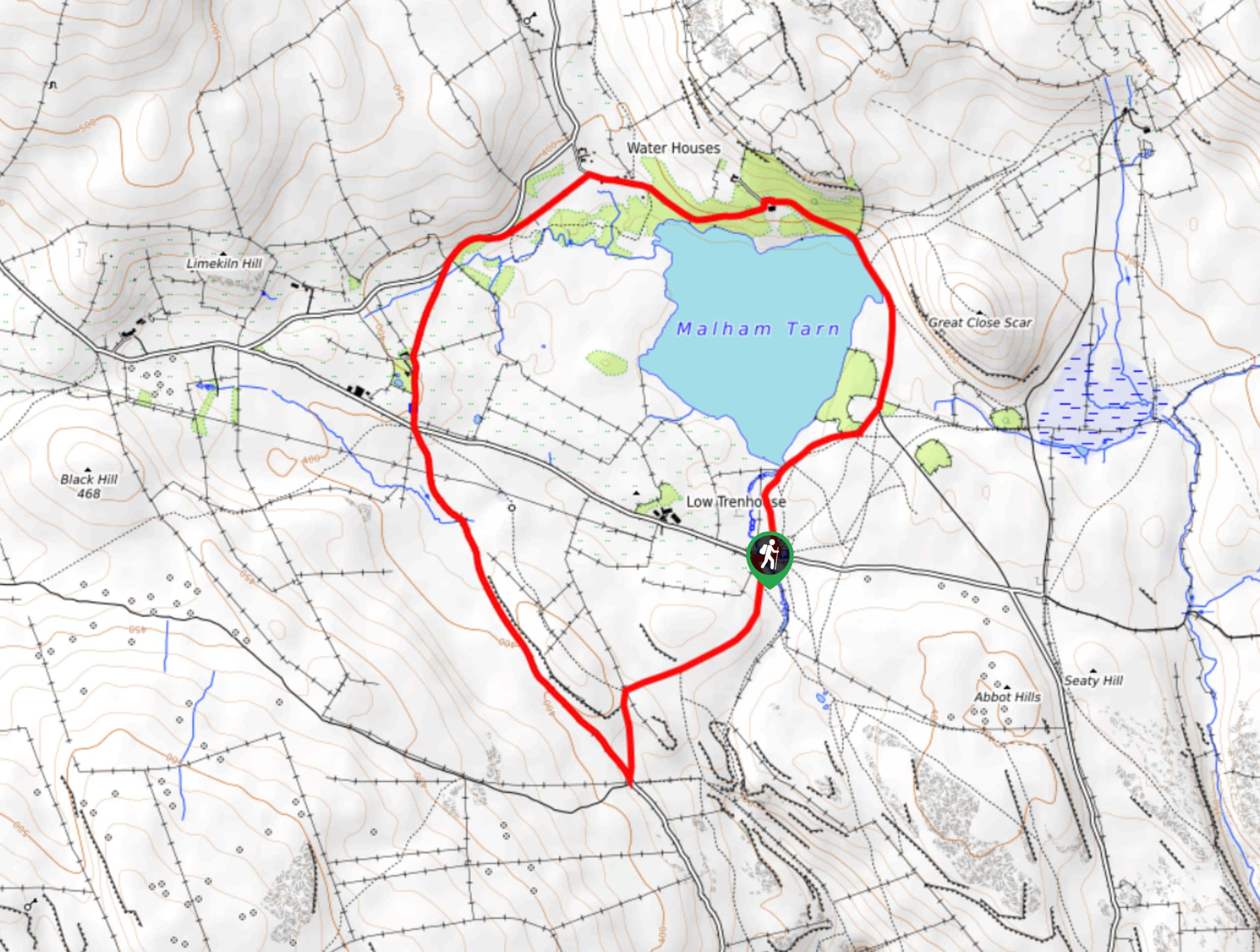 Malham Tarn Upland Farm Walk Map
