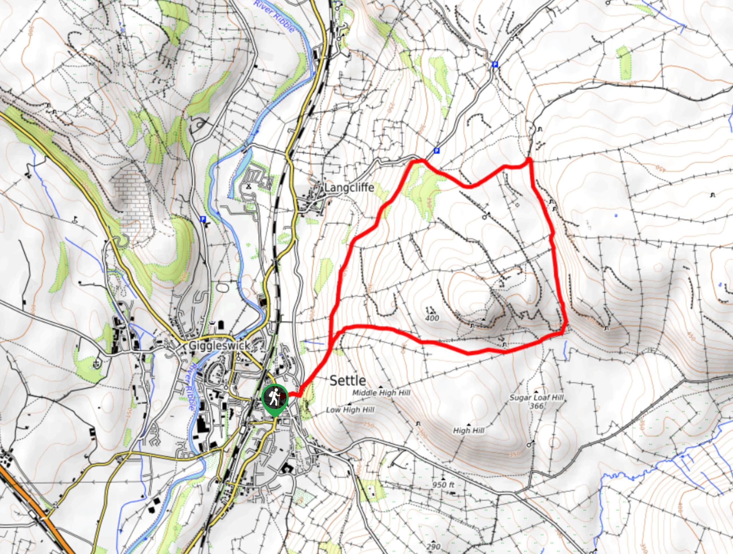 Settle and Victoria Cave Walk Map