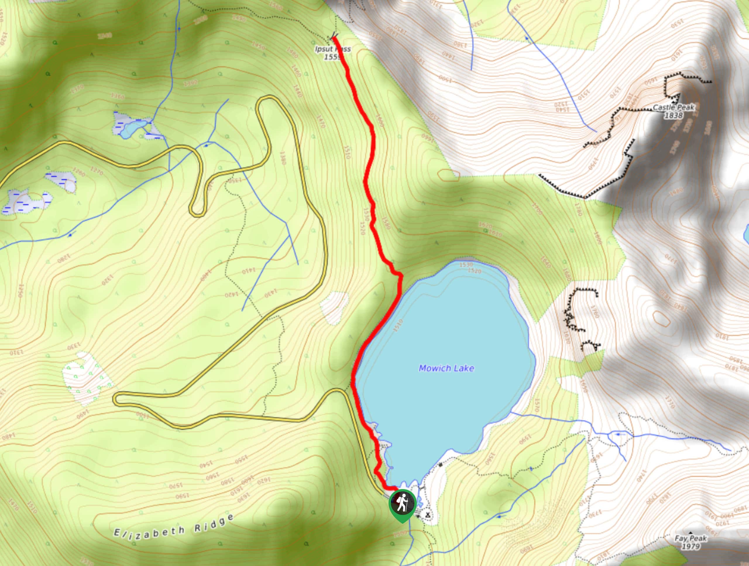Ipsut Pass Hike Map