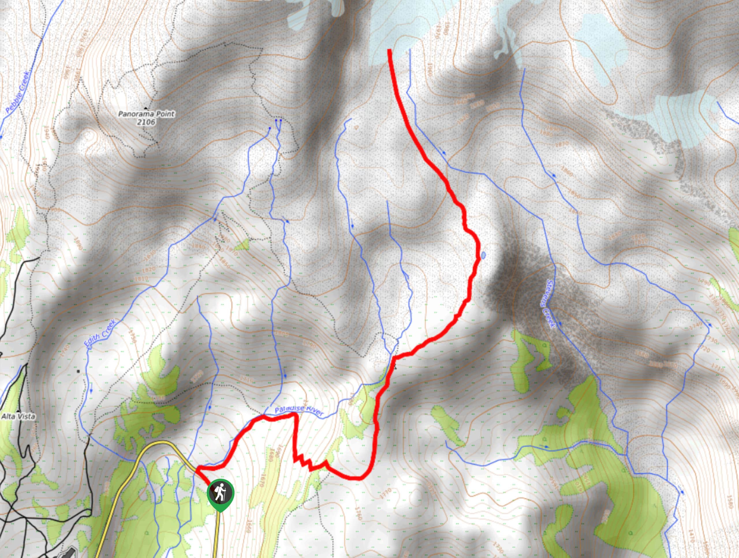 Paradise Glacier Trail Map