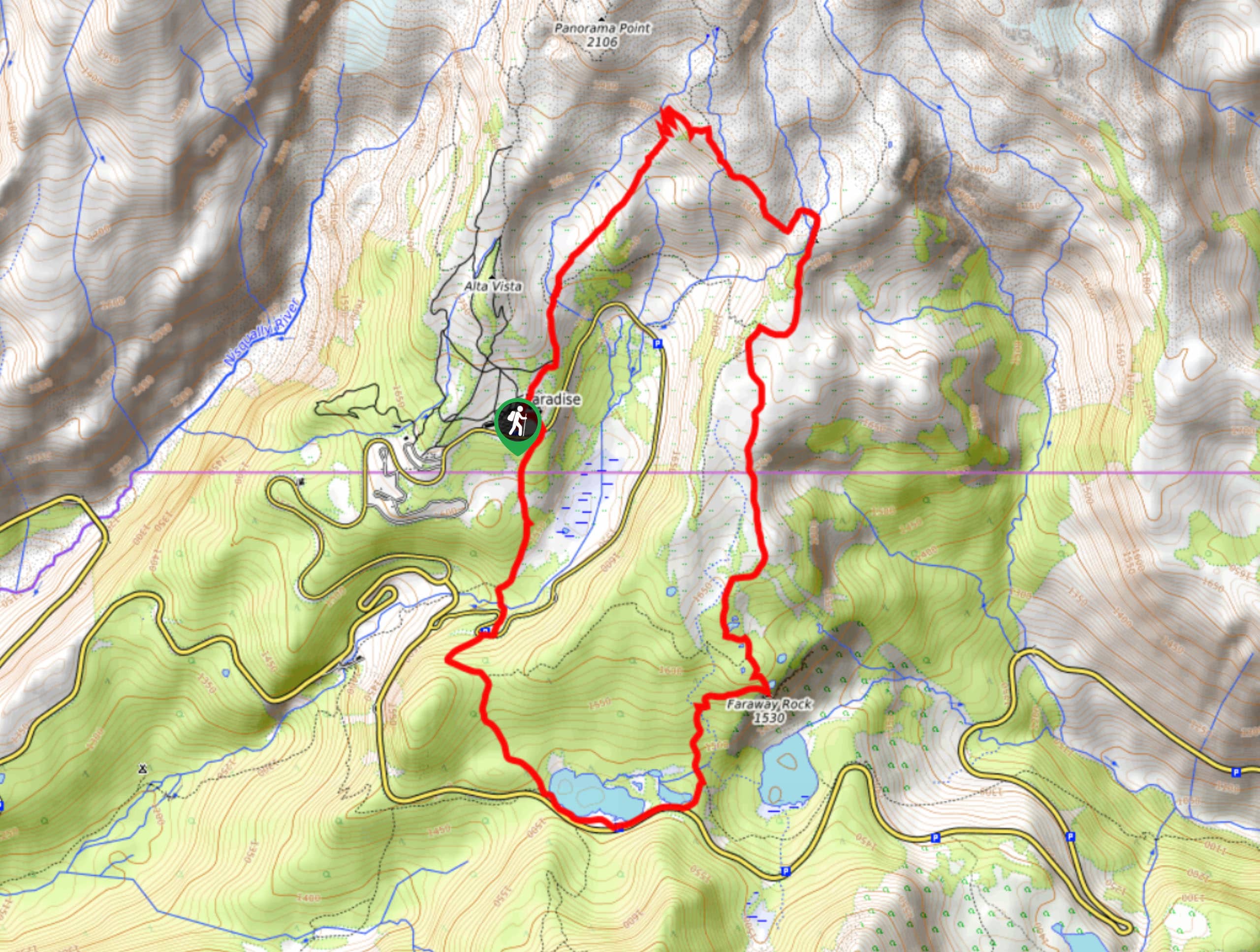 Reflection Lakes via Mazama Ridge Loop Map