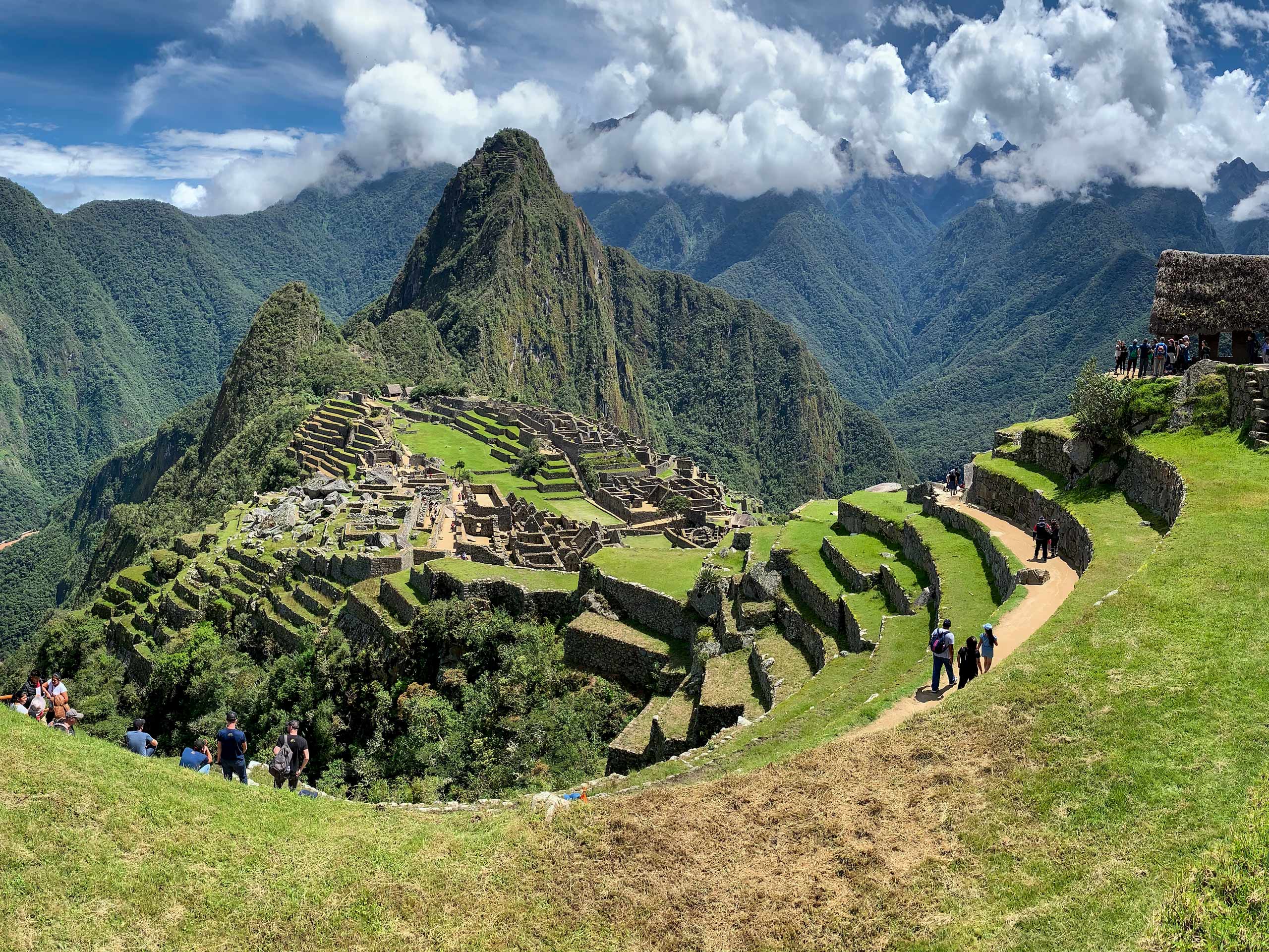 View of Machu Pichhu peru from top of the hill