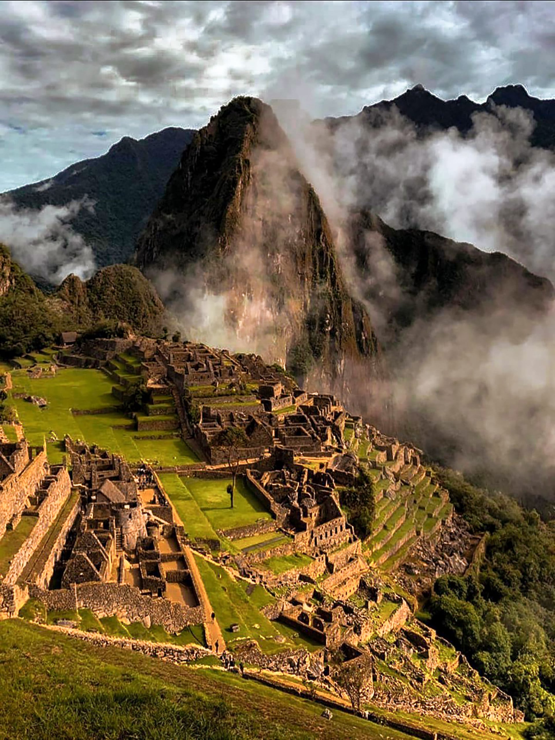 Machu Picchu ancient Peruvian village ruins hiking trekking Peru