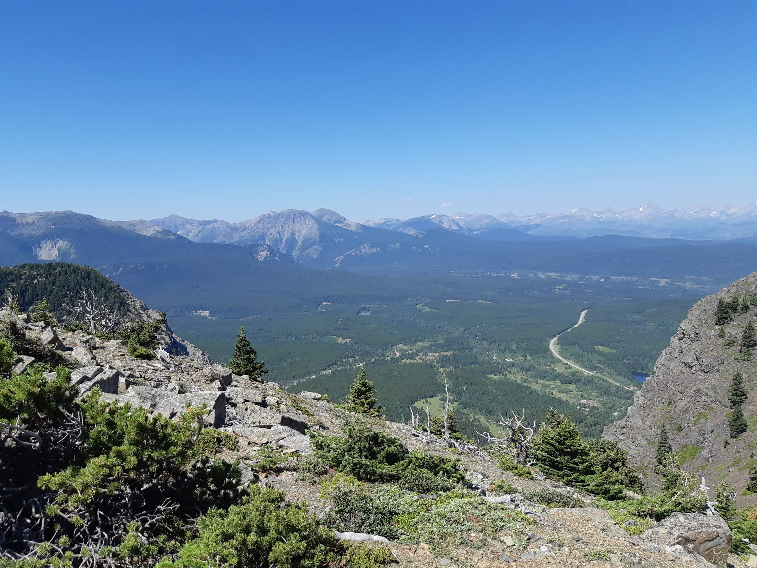 Looking down from the lower overlook towards Beaver Mines Ponds