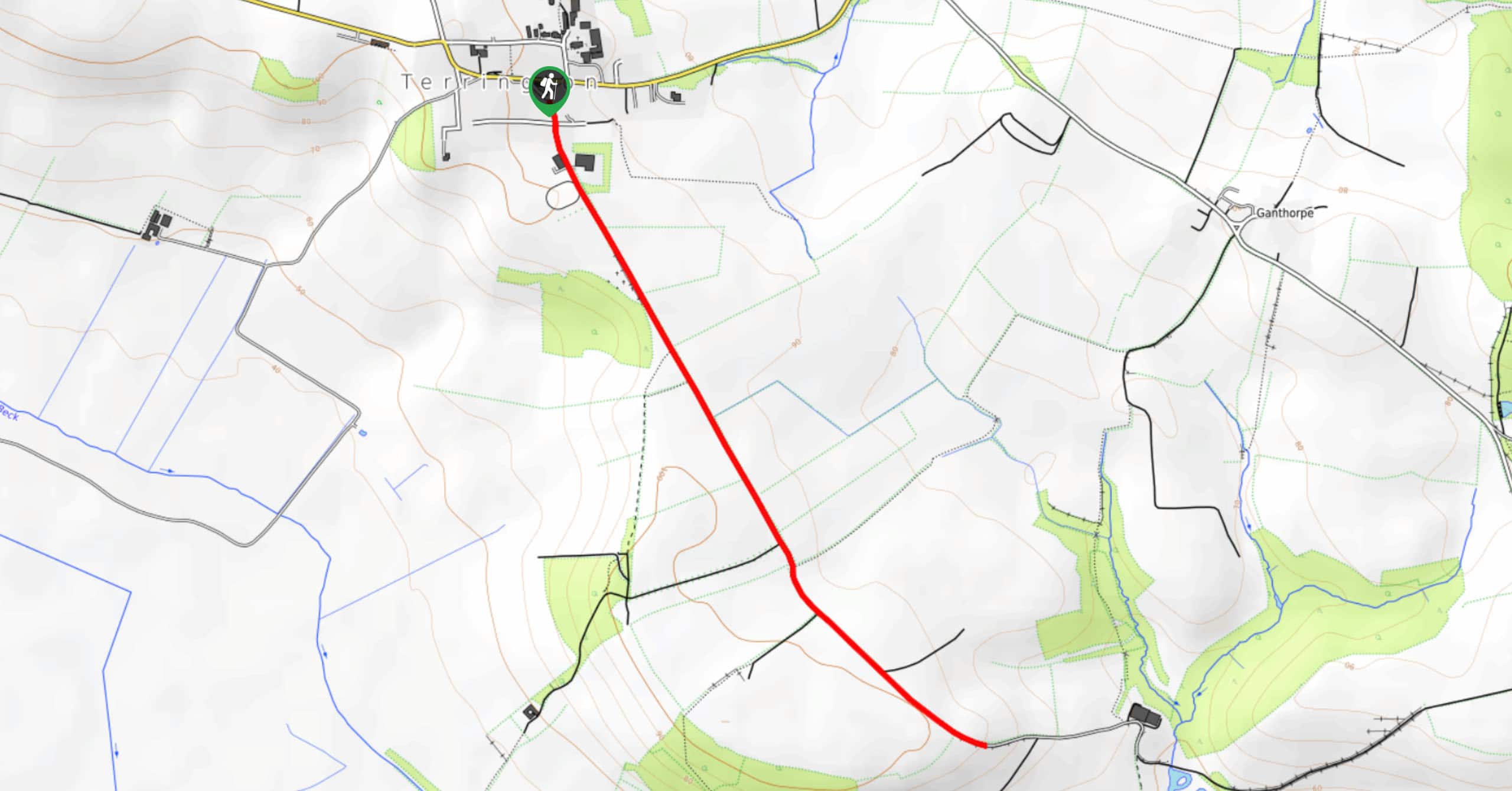 Terrington Mowthorpe Lane Walk Map