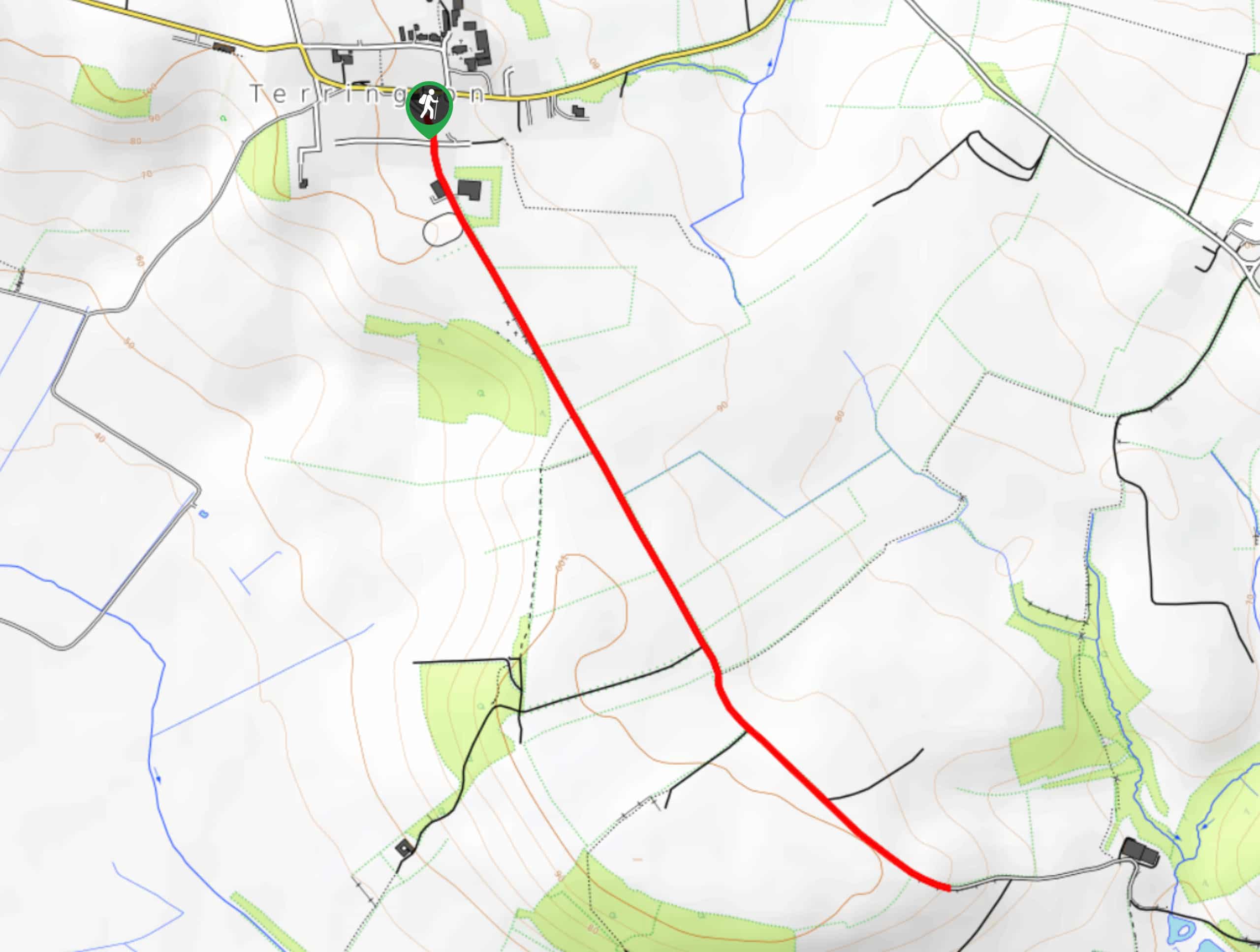 Terrington Mowthorpe Lane Walk Map