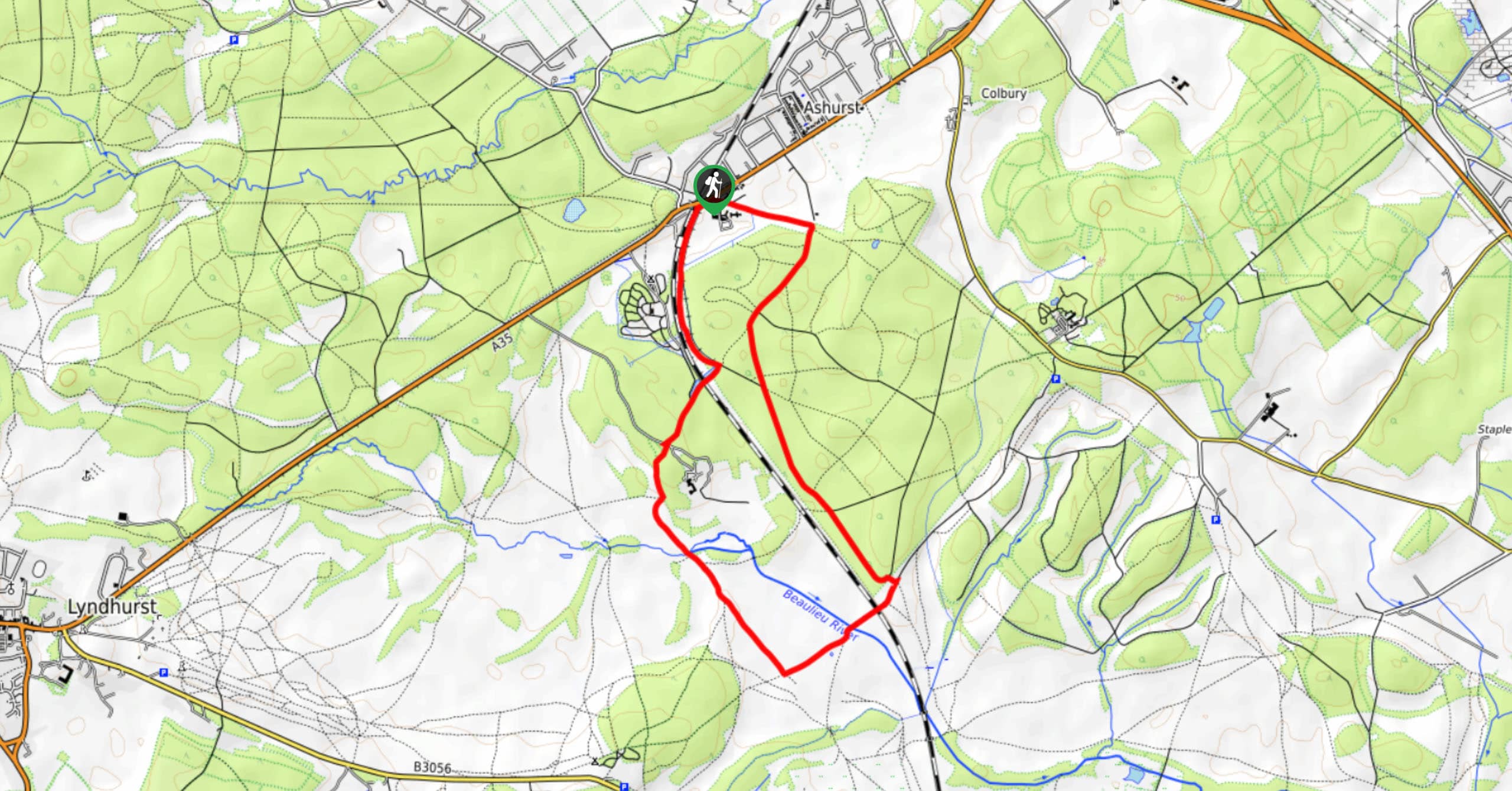 Ashurst to Deerleap Walk Map