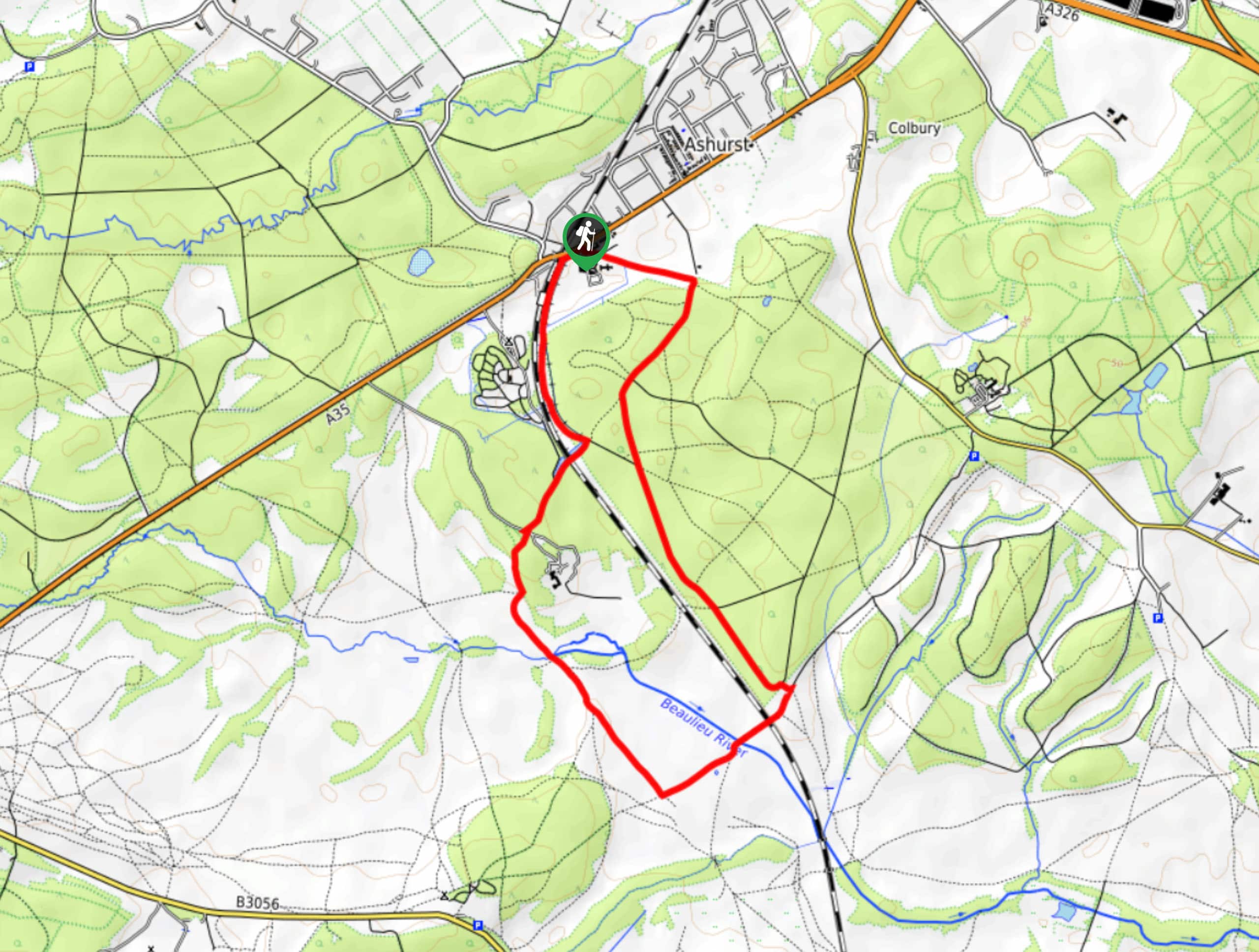 Ashurst to Deerleap Walk Map