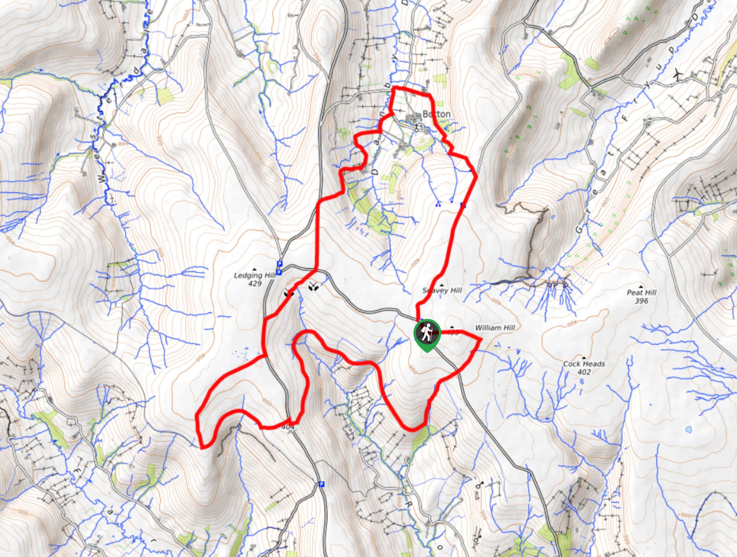 Botton and Blakey Ridge Circular Walk Map