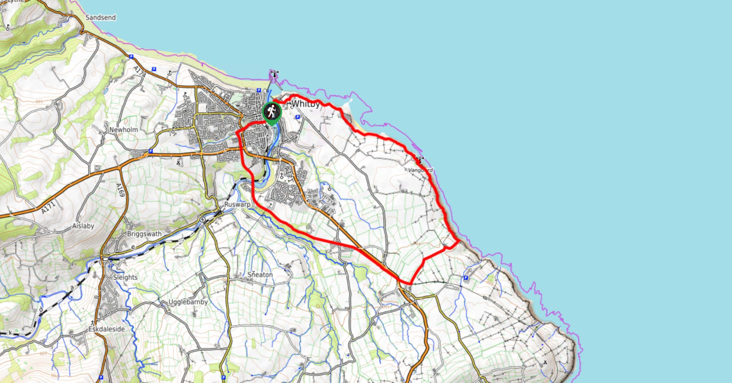 Whitby Hawsker Circular Walk Map