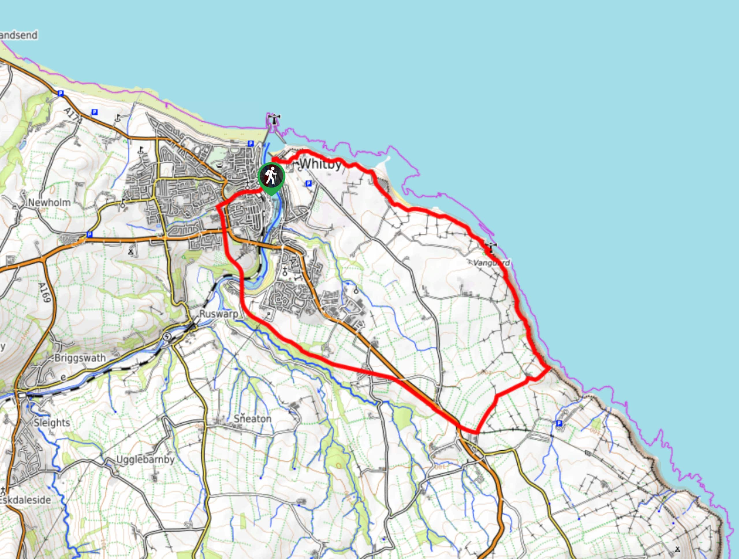 Whitby Hawsker Circular Walk Map