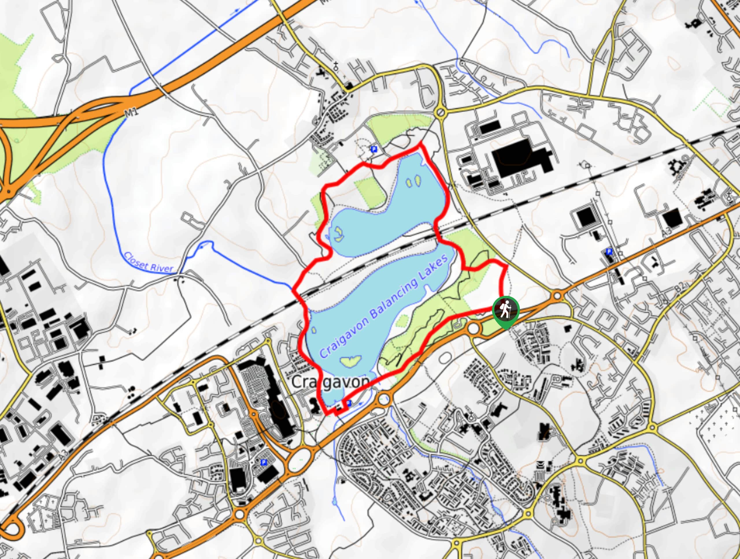 Craigavon Lakes Circular Walk Map