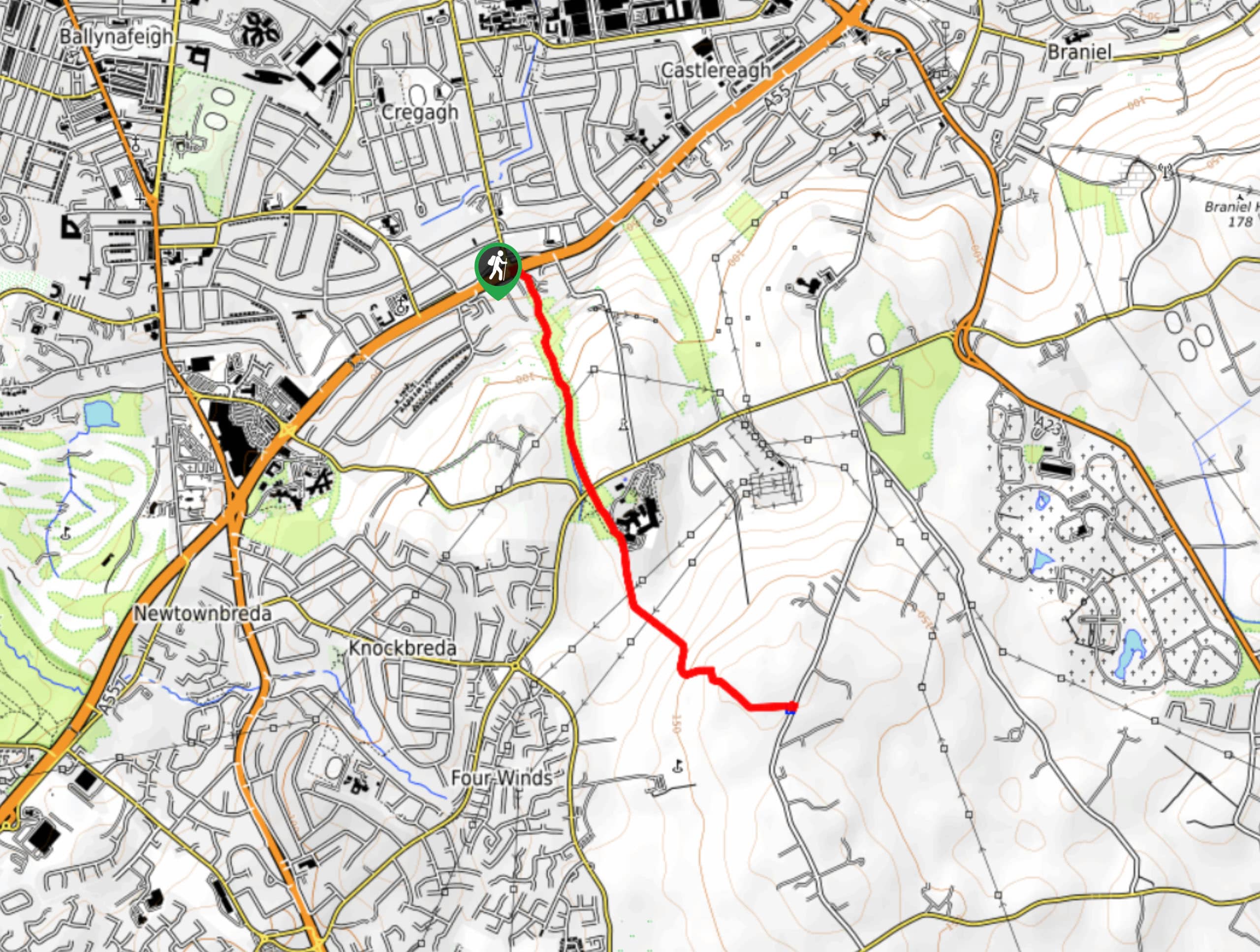 Cregagh Glen and Lisnabreeny Walk Map