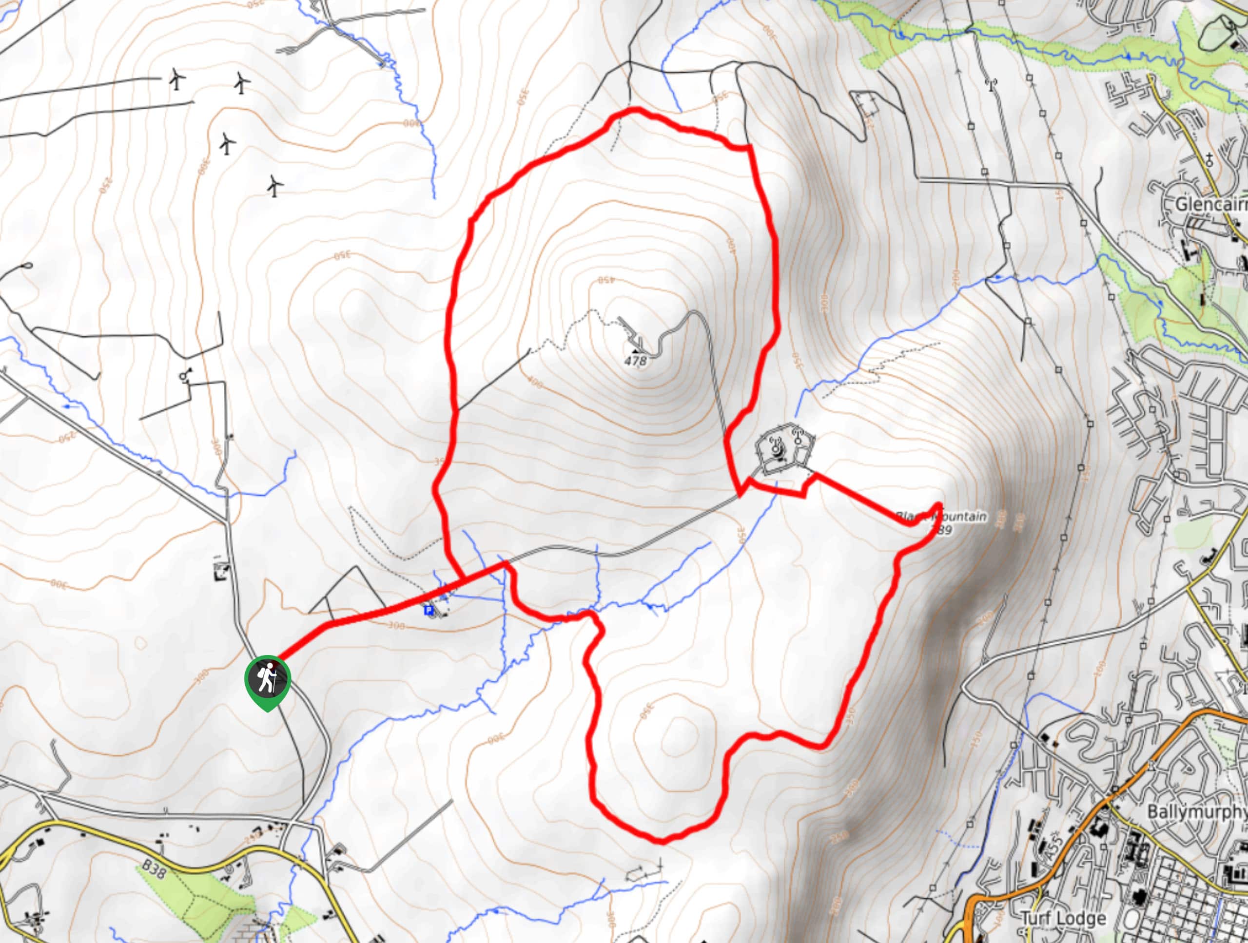 Divis Mountain Heath and Ridge Trail Map