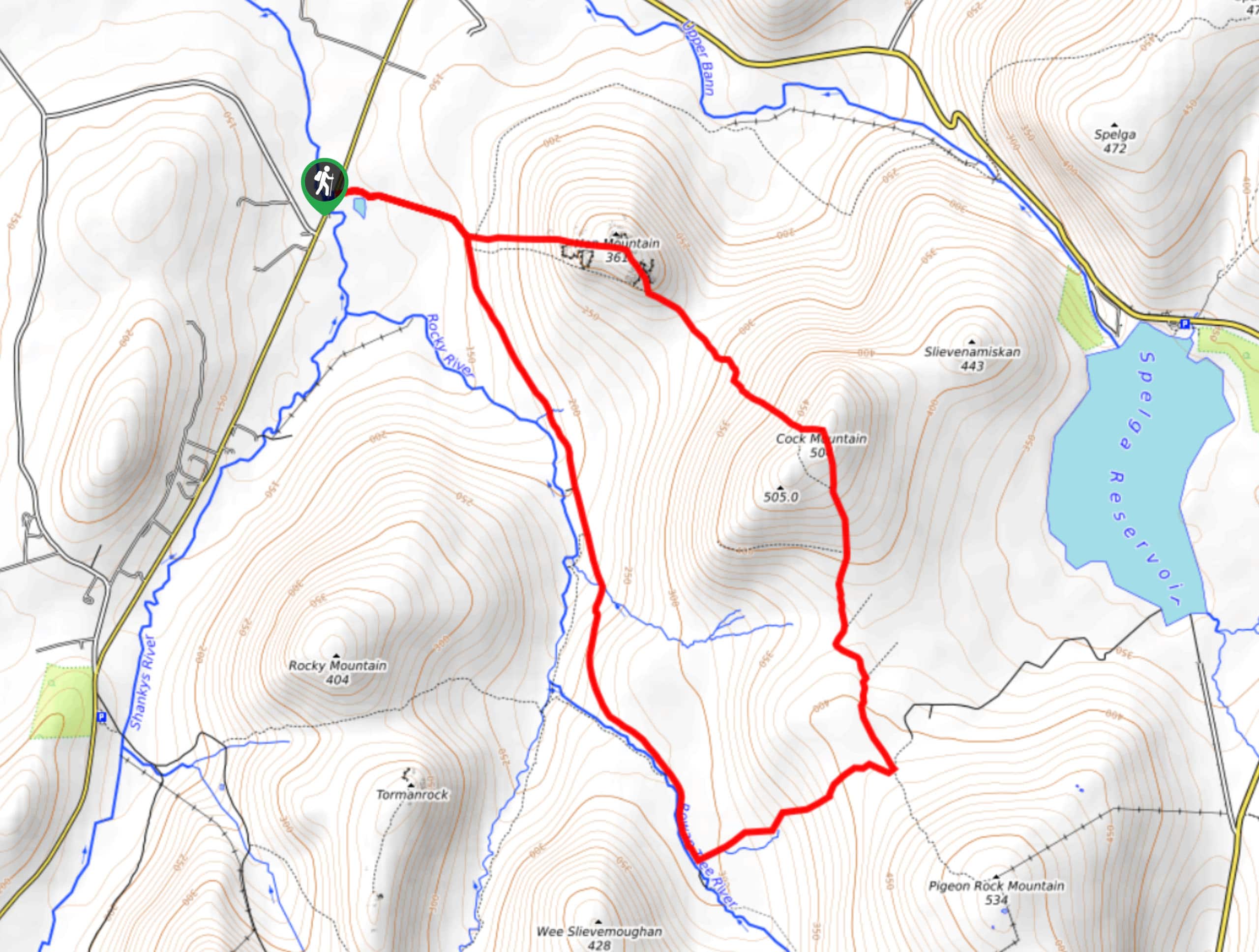 Hen and Cock Mountain Trail Map