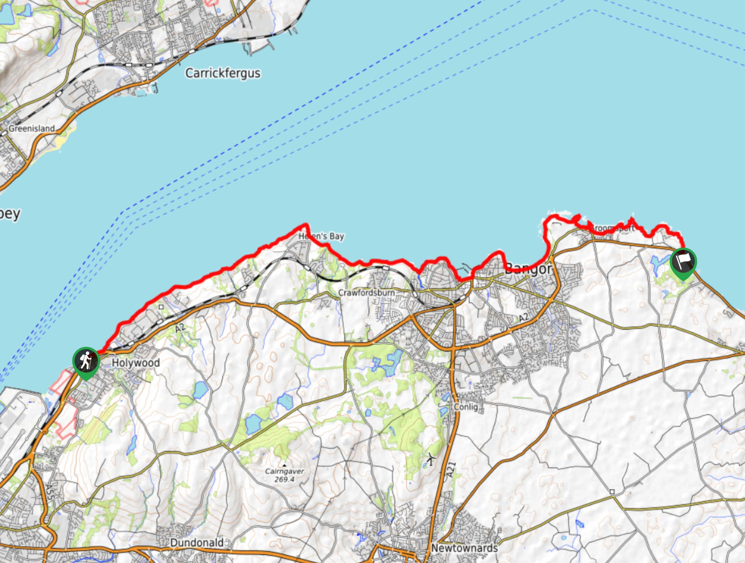 North Down Coastal Path Map