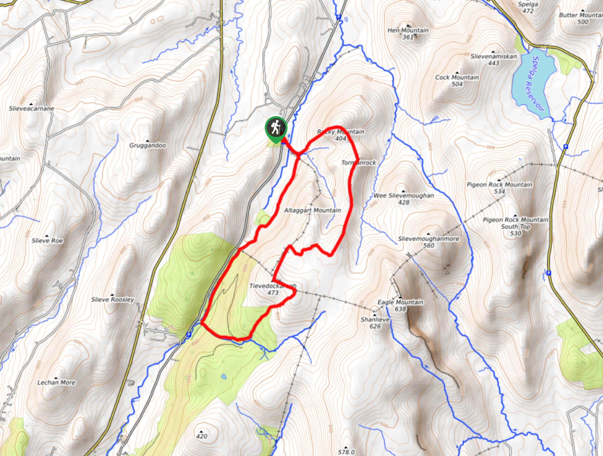 Rocky Mountain and Tievedockaragh Circular Walk Map
