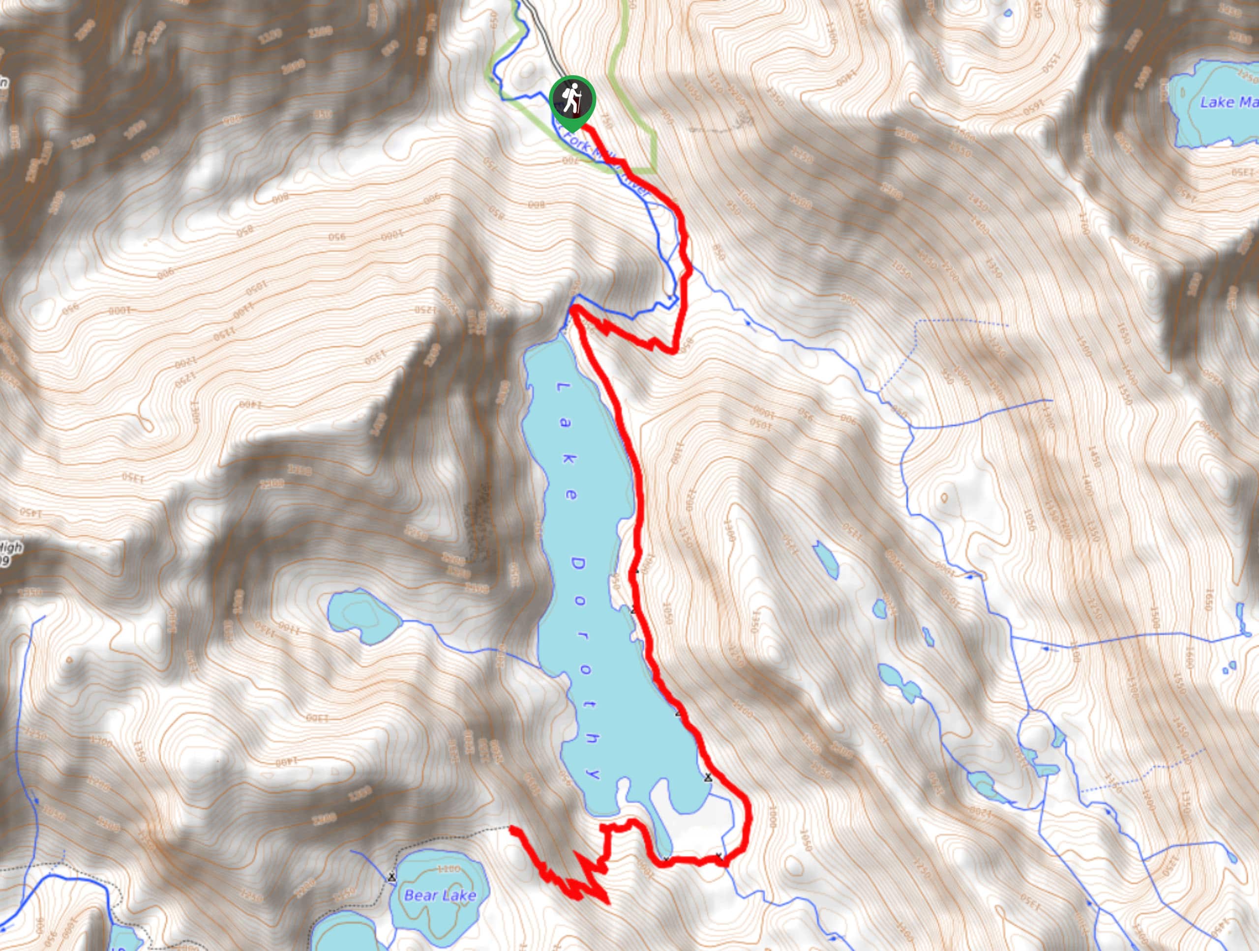 Lake Dorothy Trail Map