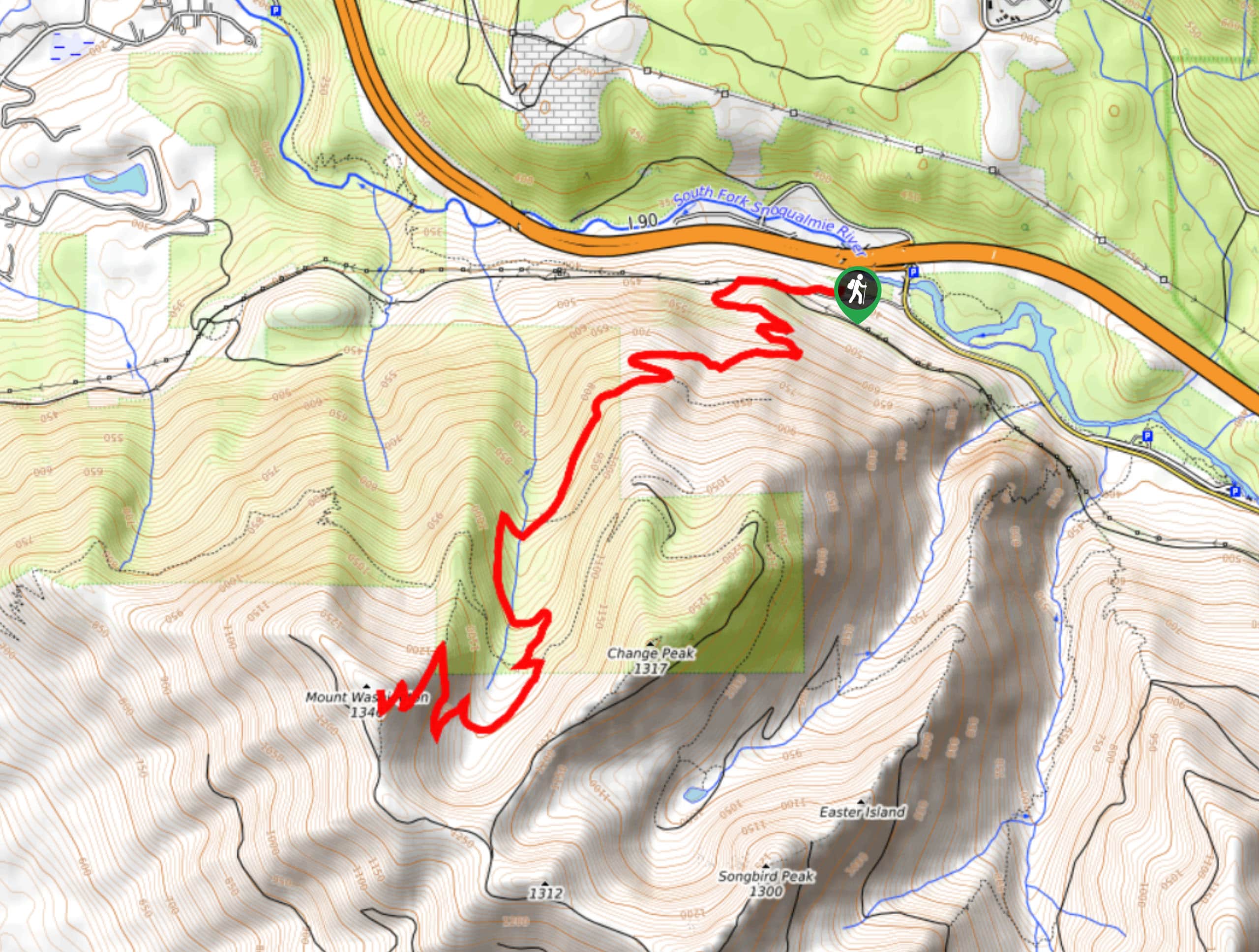 Mount Washington Hike Map