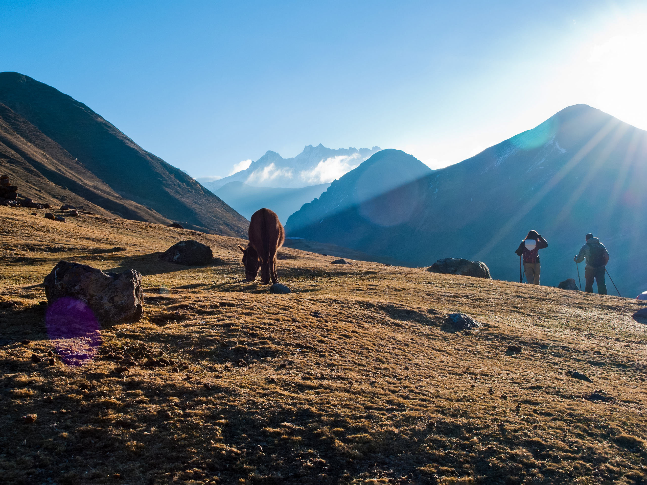 Alternate hiking route Lares Trek Machu Picchu in Peruvian Andes