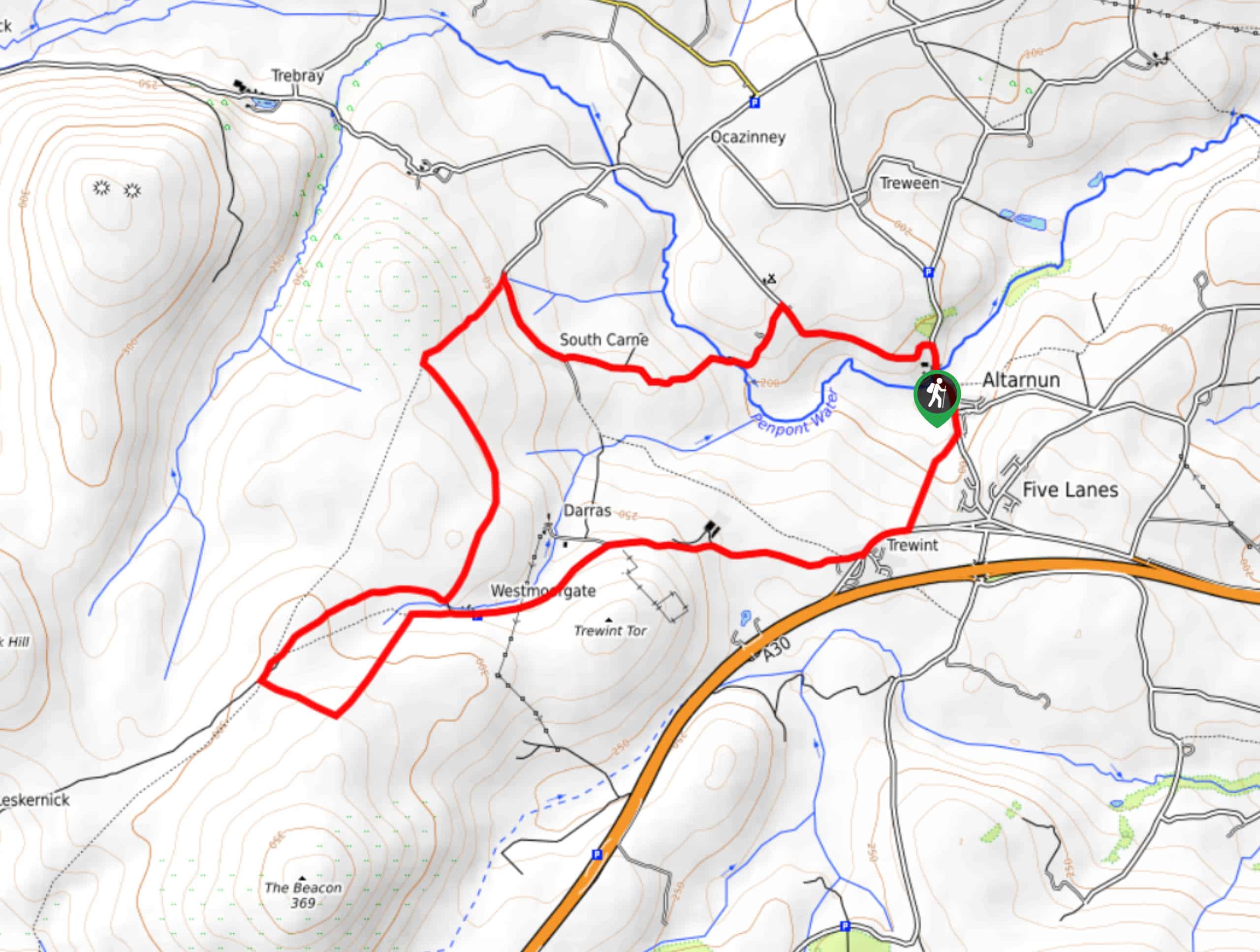 Altarnun and West Moor Walk Map