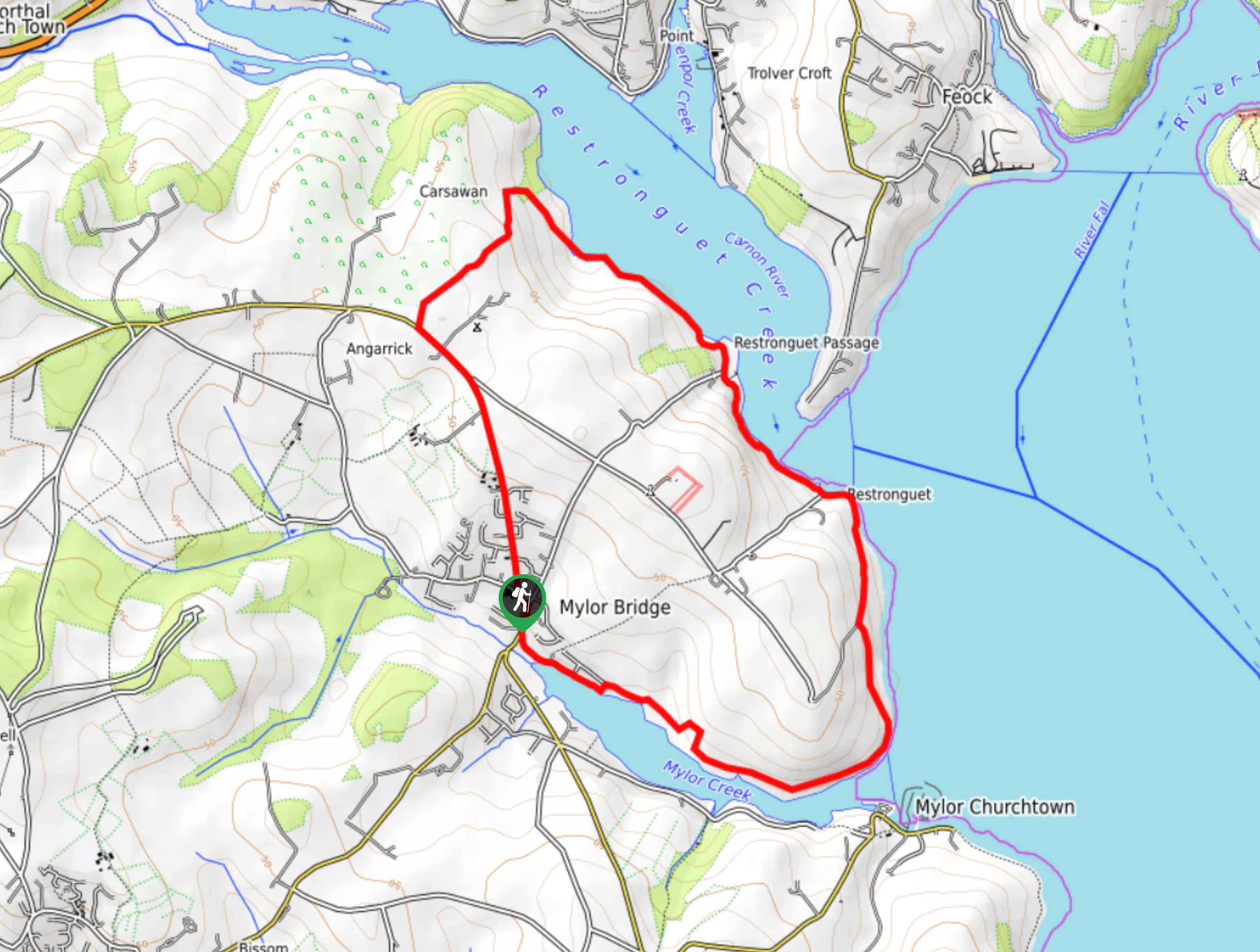 Restronguet Passage Circular Walk Map