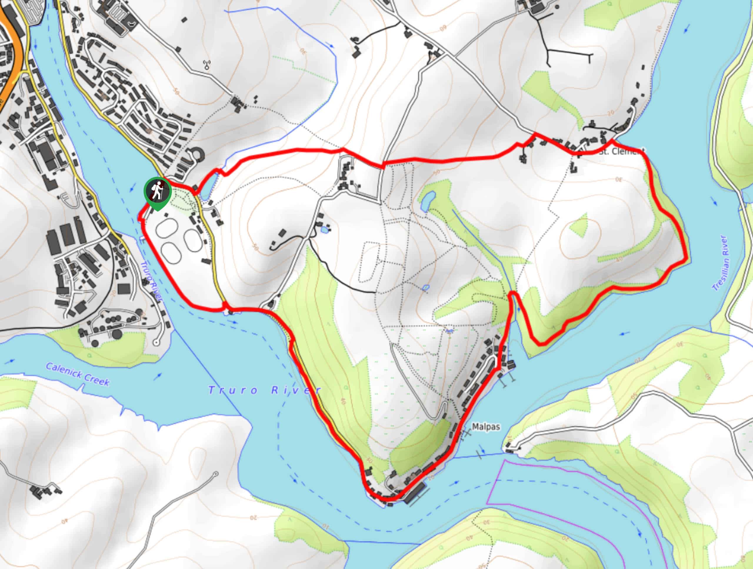 St Clement and Malpas Walk Map